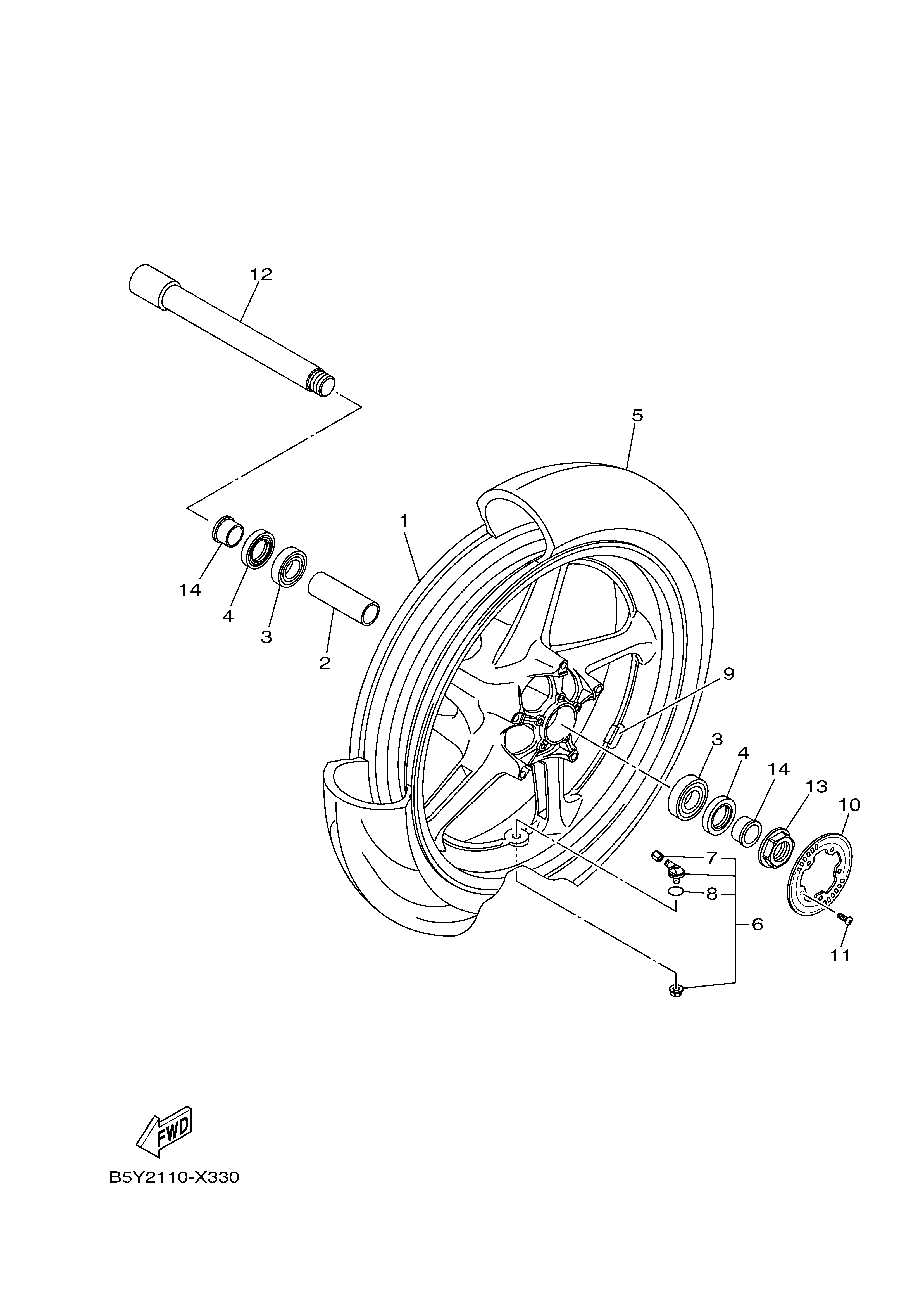 FRONT WHEEL ภาพแยกชิ้นส่วน
