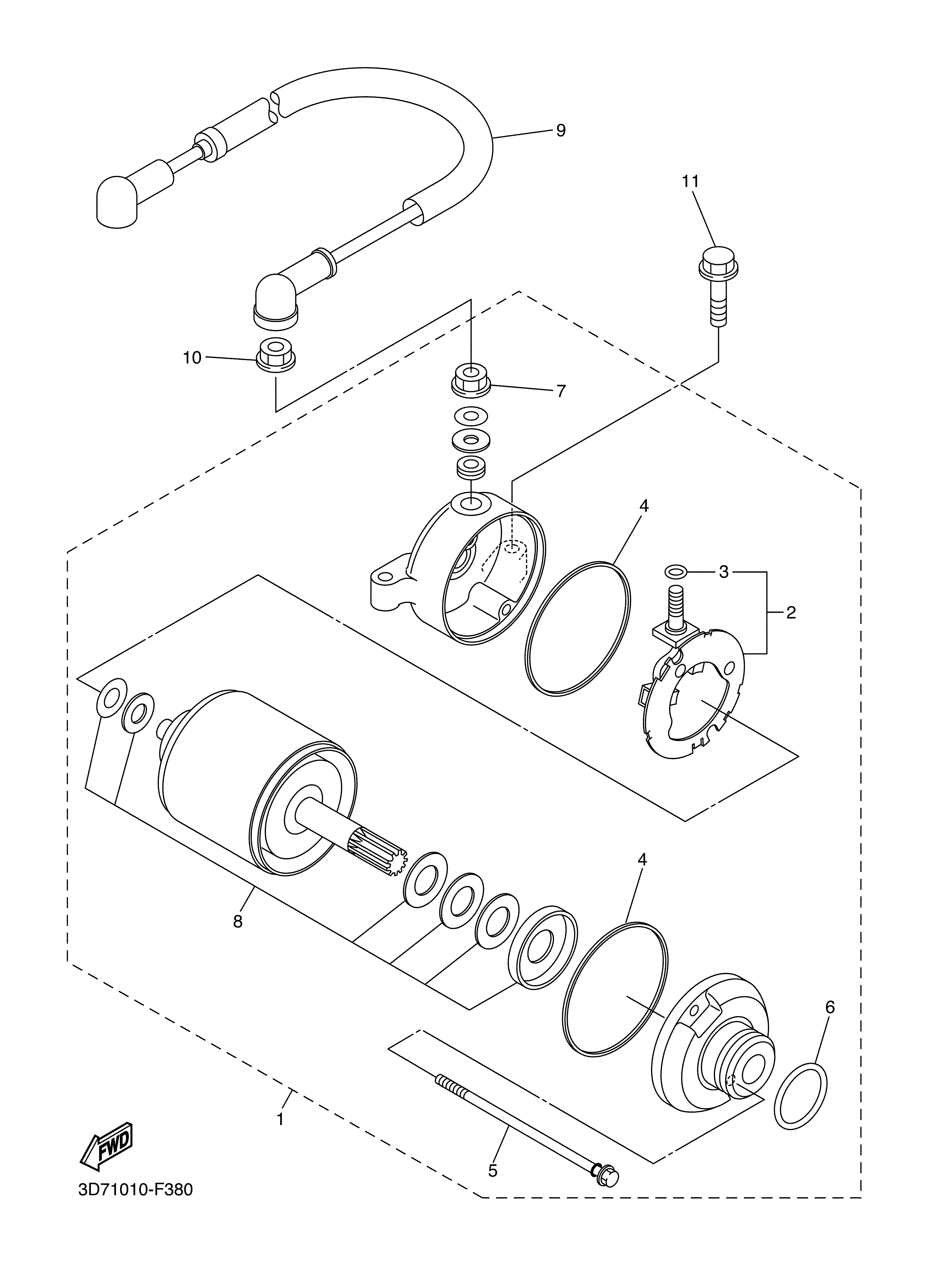 STARTING MOTOR ภาพแยกชิ้นส่วน