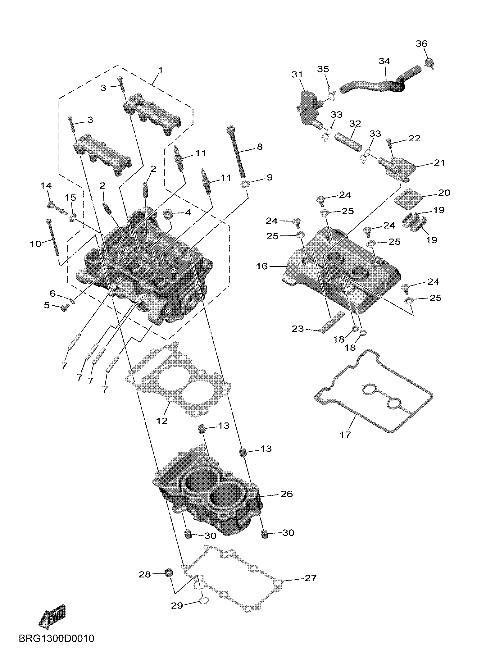 CYLINDER HEAD Sơ đồ tách chi tiết