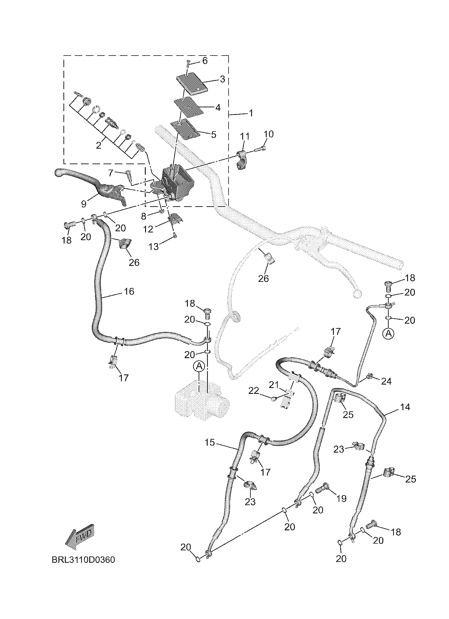 FRONT MASTER CYLINDER Diagram terurai