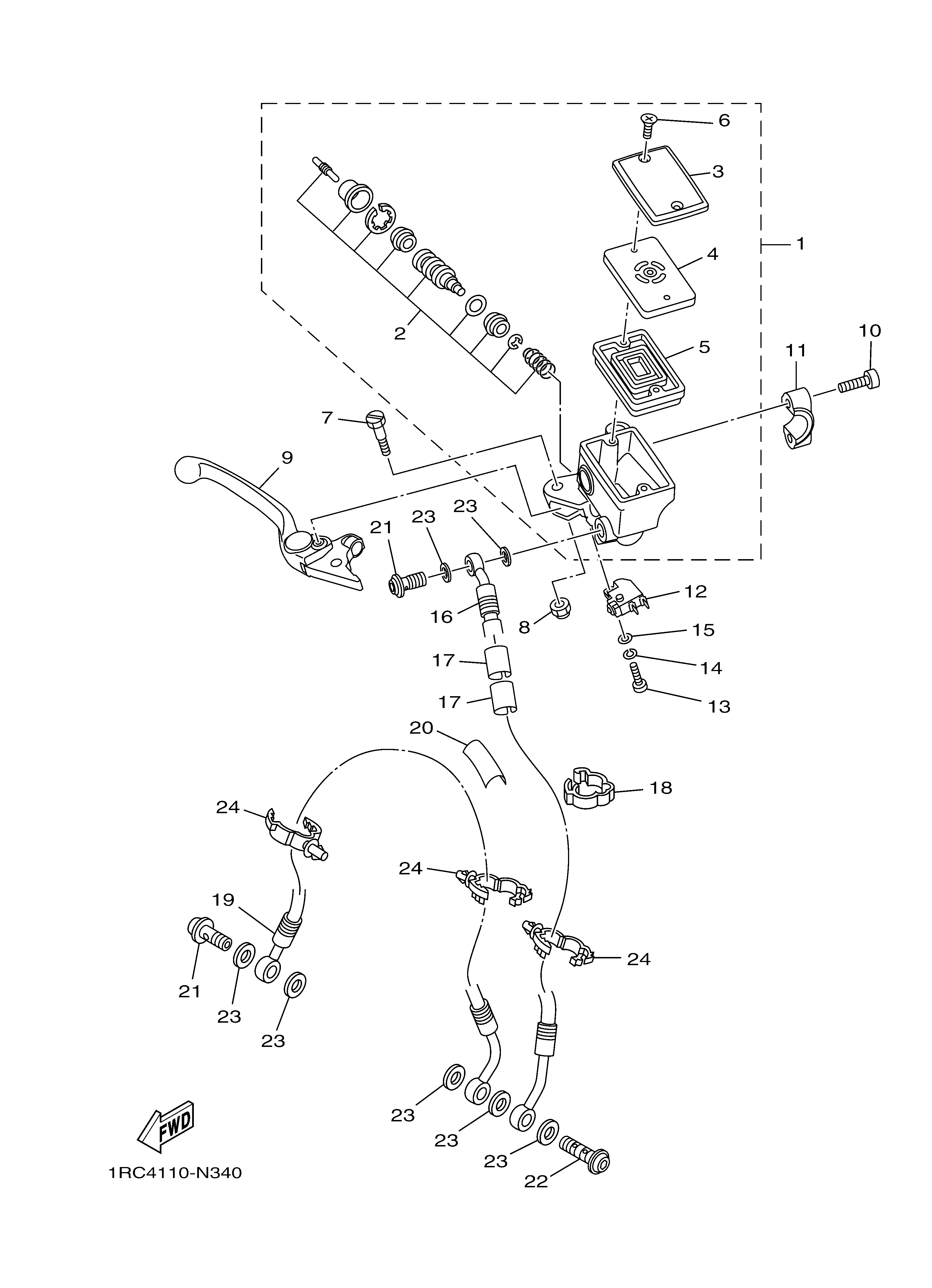 FRONT MASTER CYLINDER ภาพแยกชิ้นส่วน
