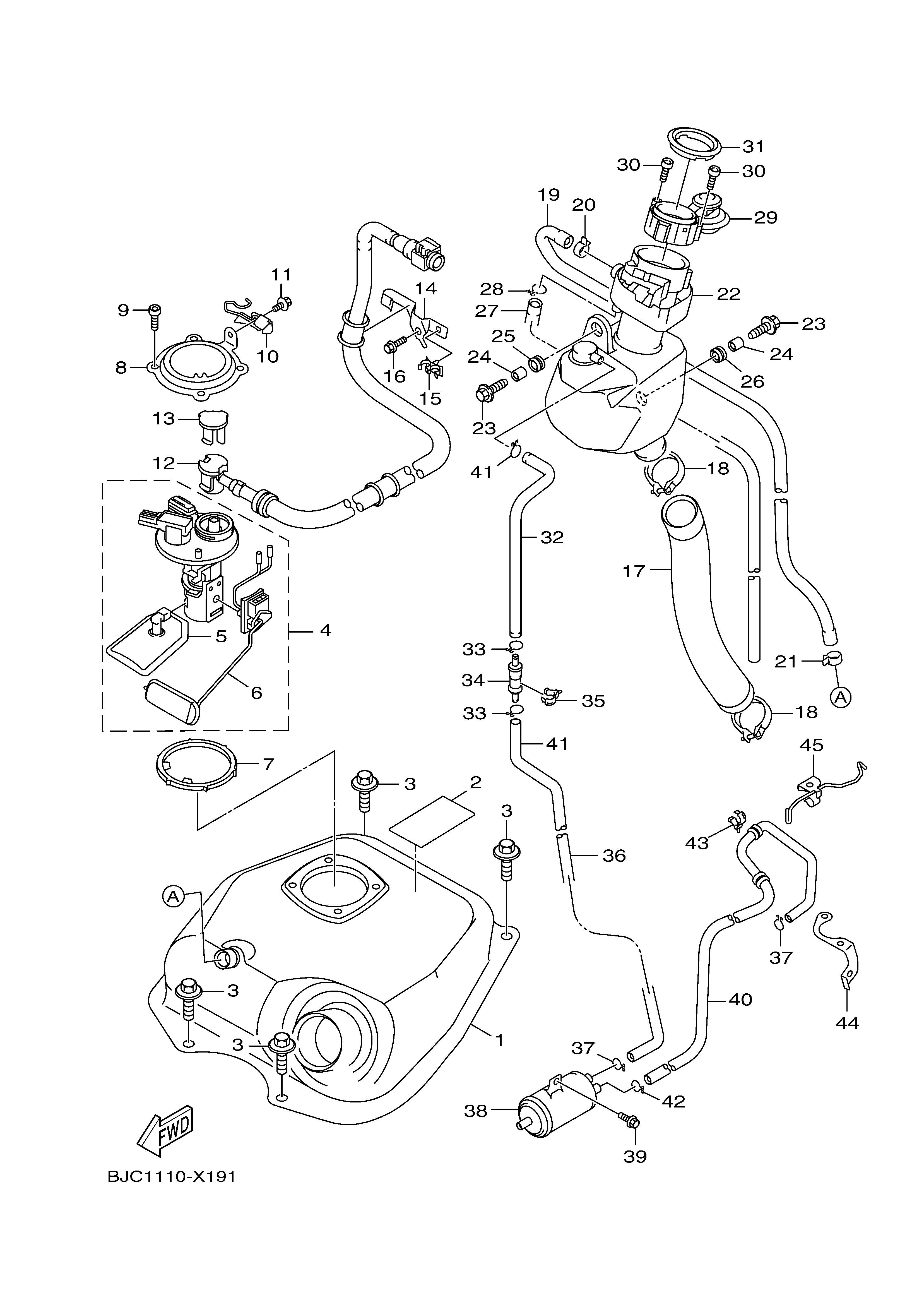 FUEL TANK Sơ đồ tách chi tiết