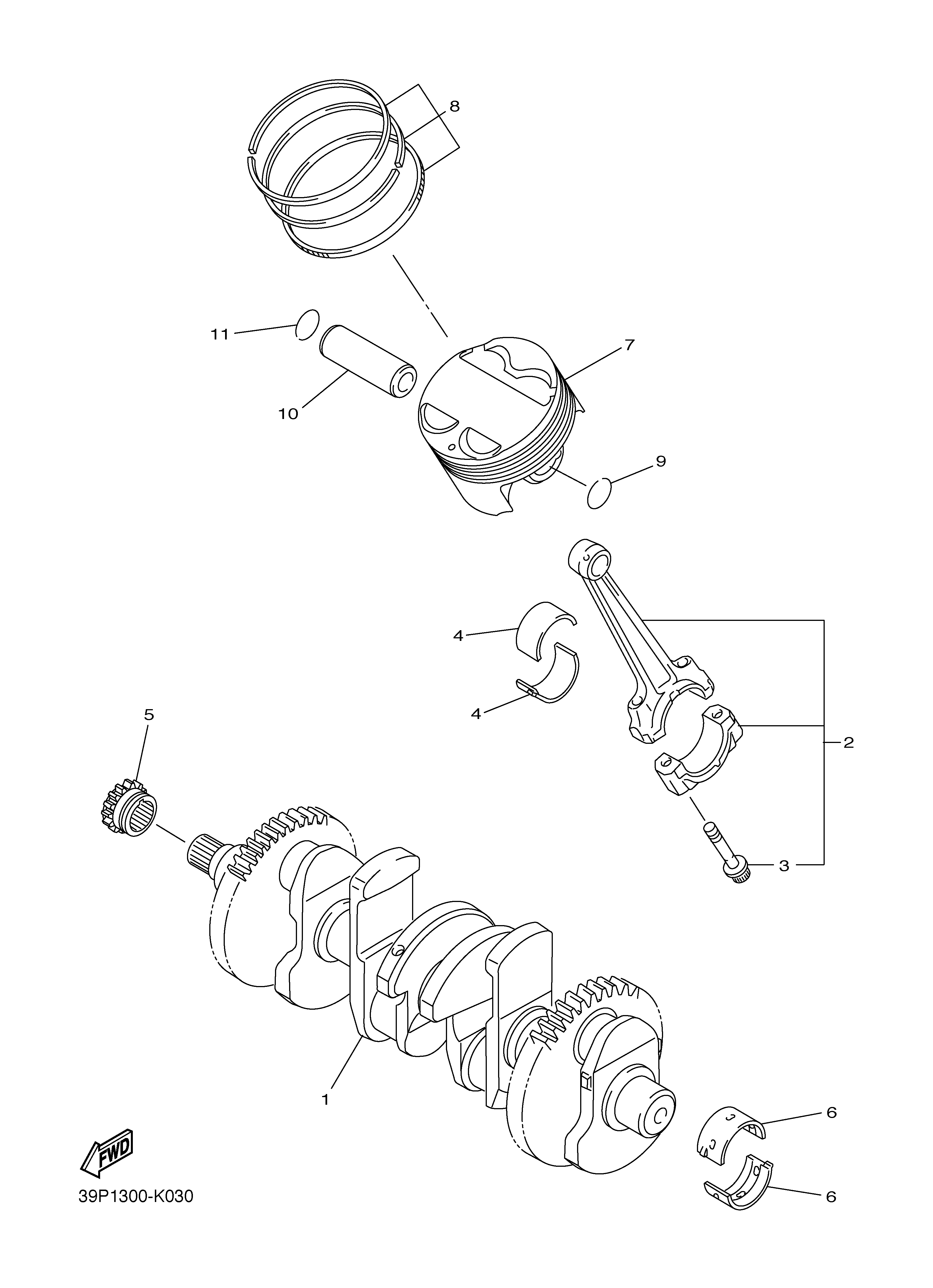CRANKSHAFT PISTON ภาพแยกชิ้นส่วน