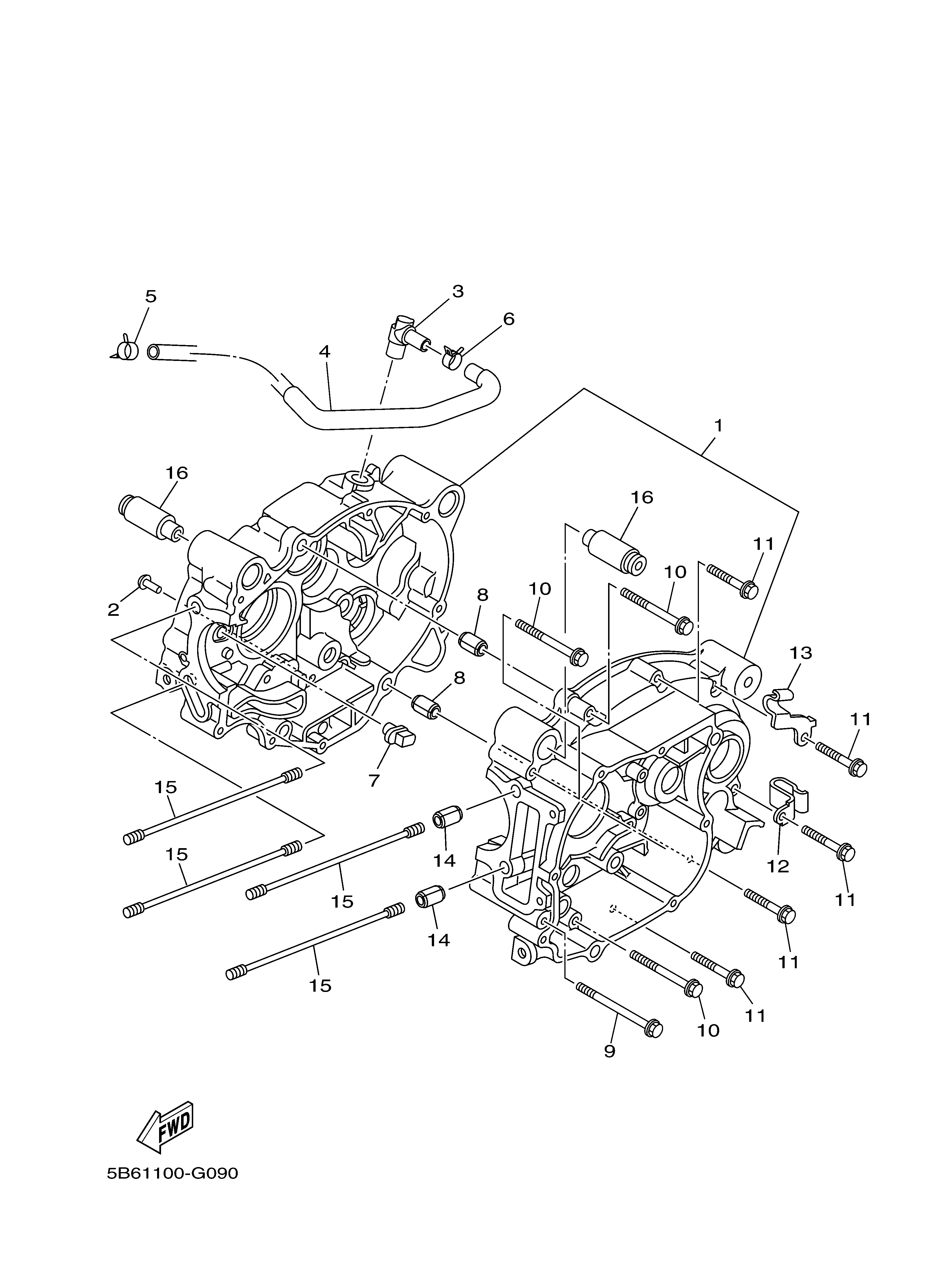CRANKCASE Sơ đồ tách chi tiết