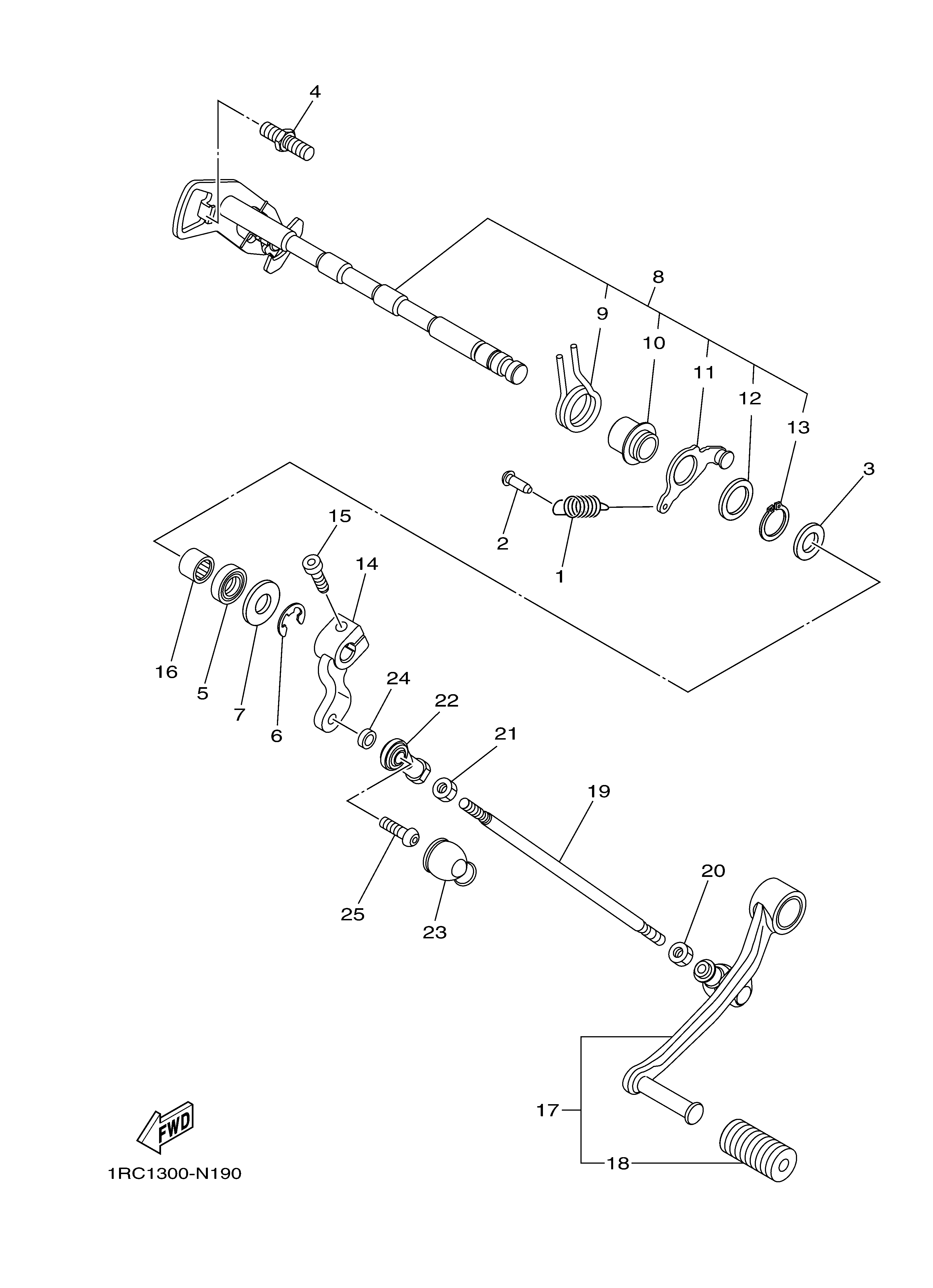 SHIFT SHAFT Exploded diagrams