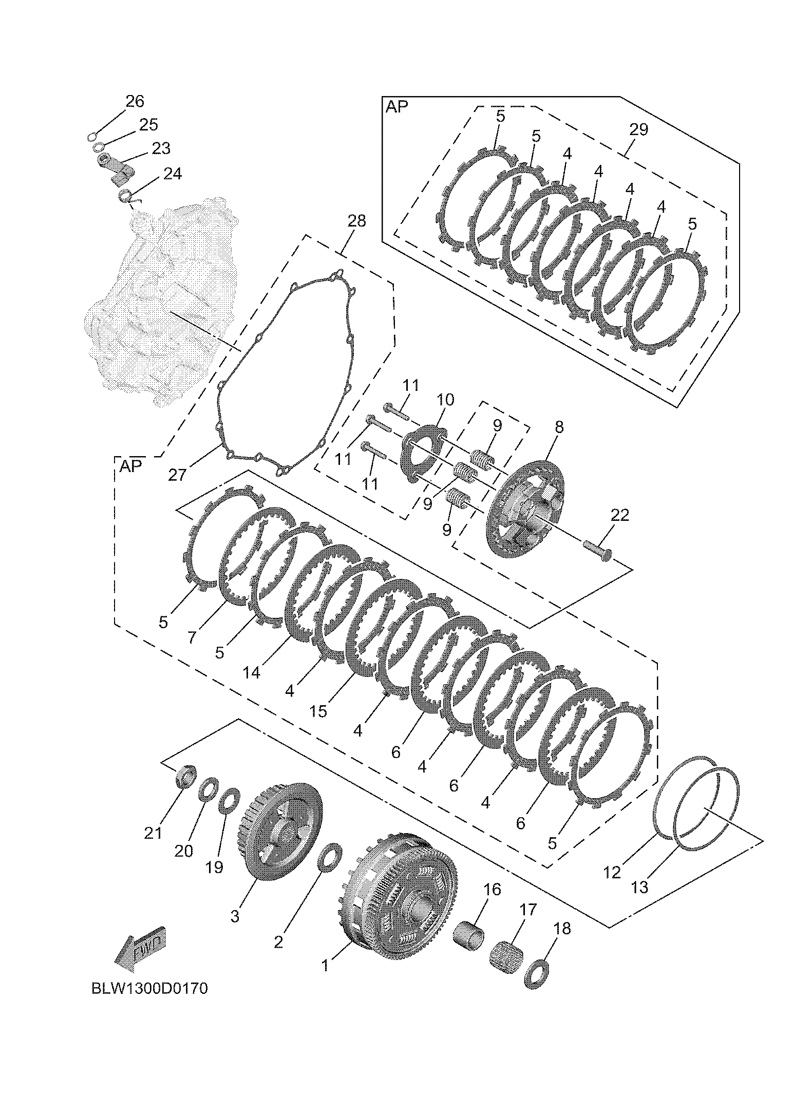 CLUTCH Sơ đồ tách chi tiết