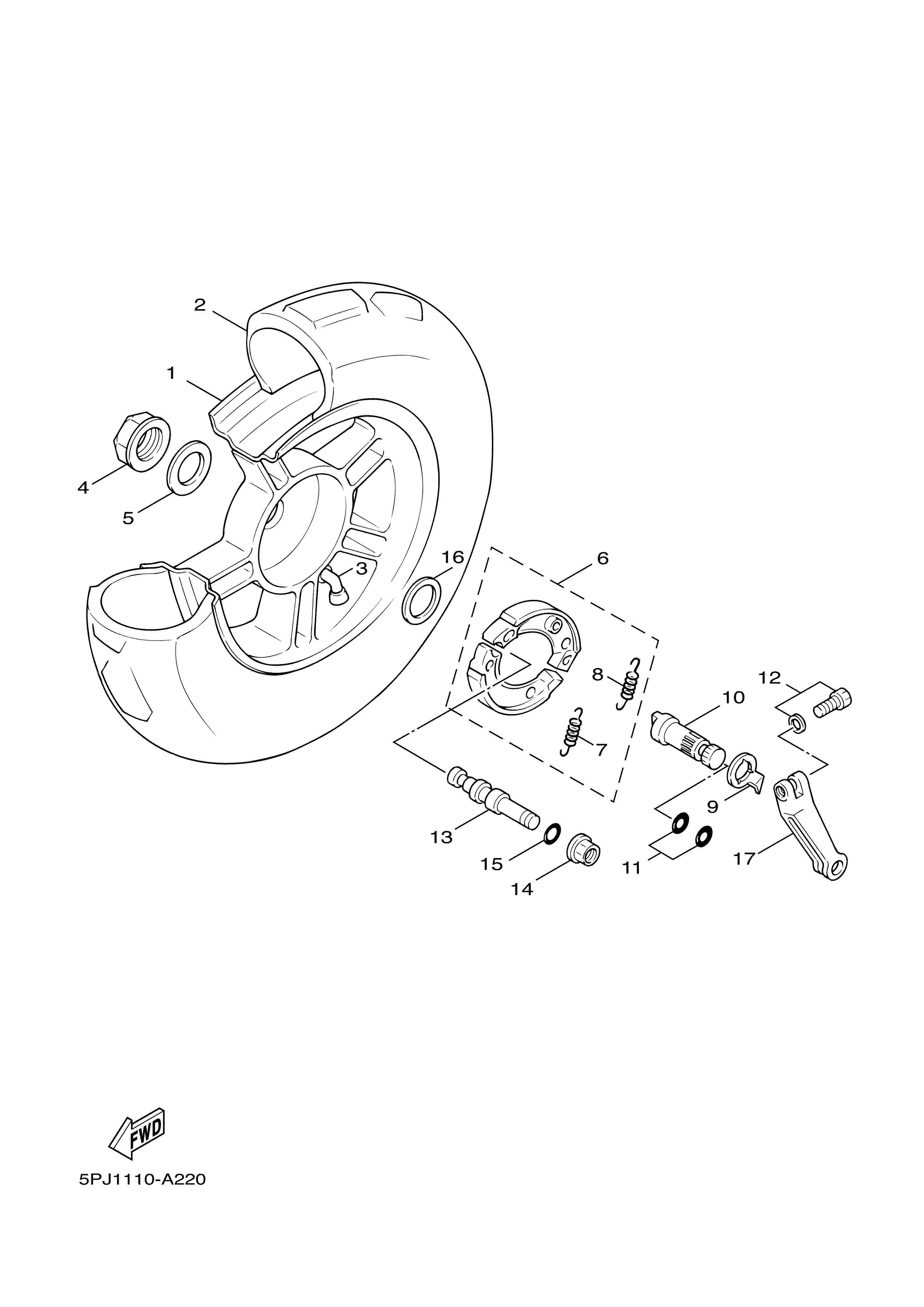 REAR WHEEL Diagram terurai