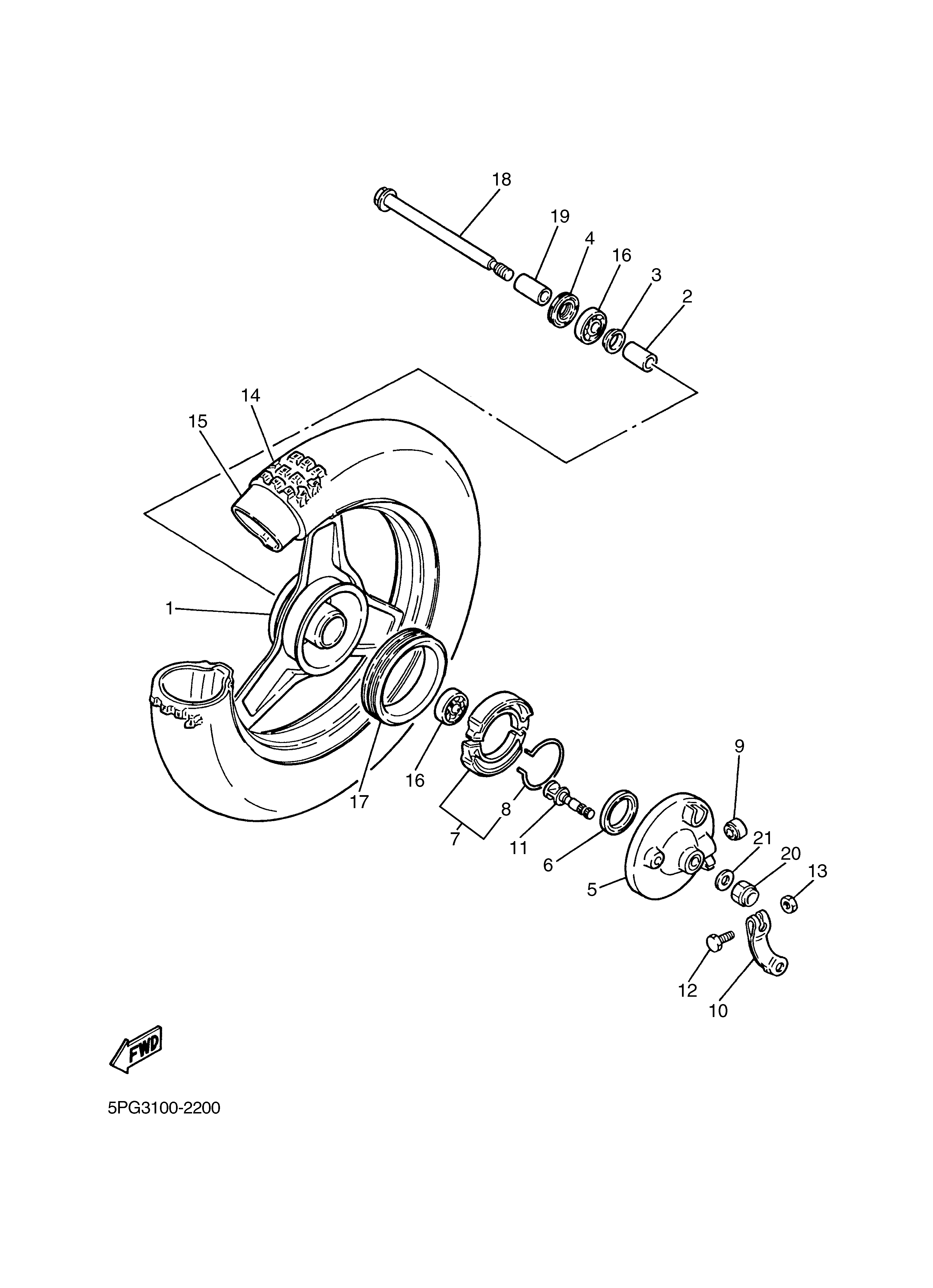 FRONT WHEEL ภาพแยกชิ้นส่วน