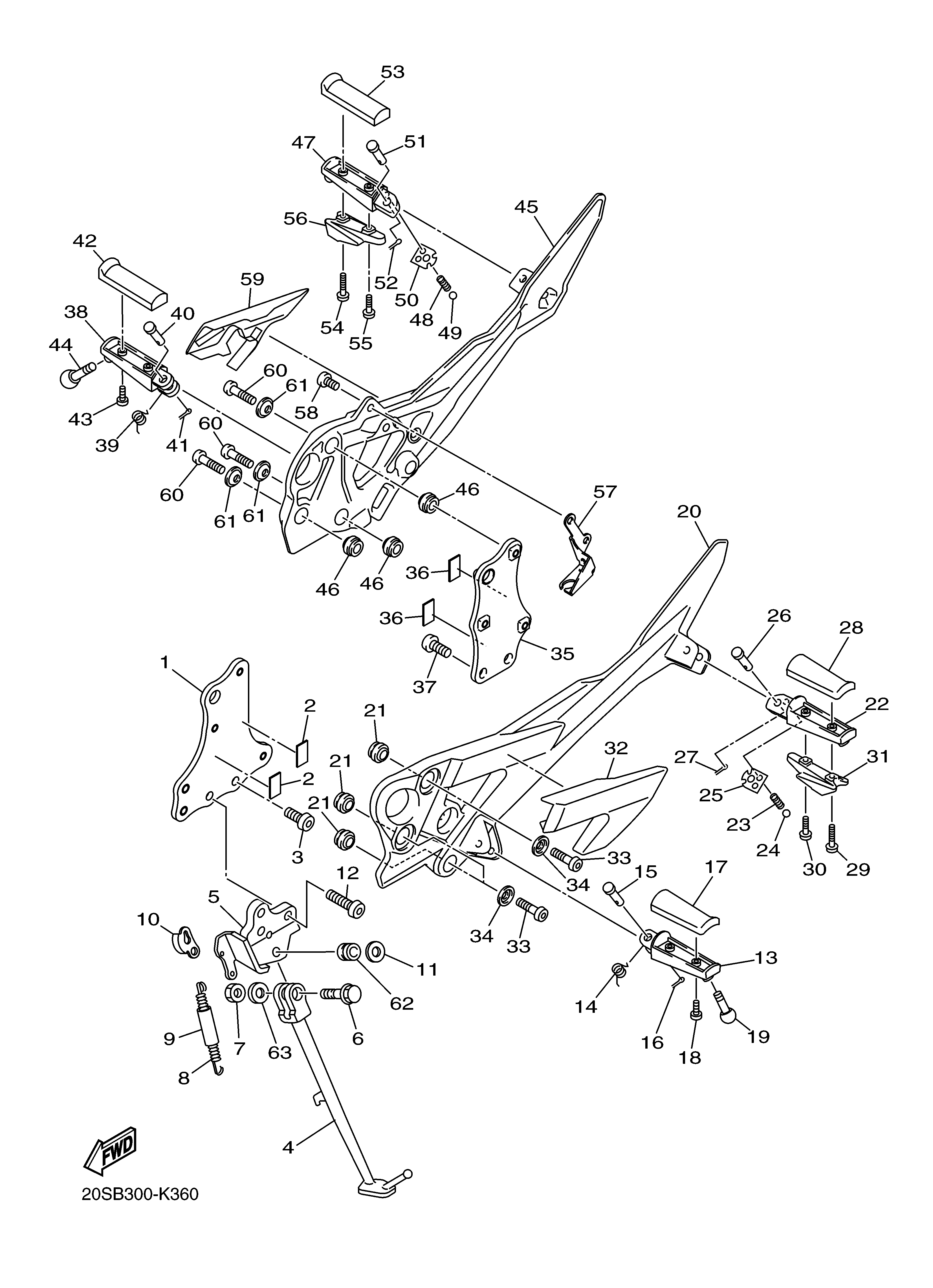 STAND FOOTREST Exploded diagrams