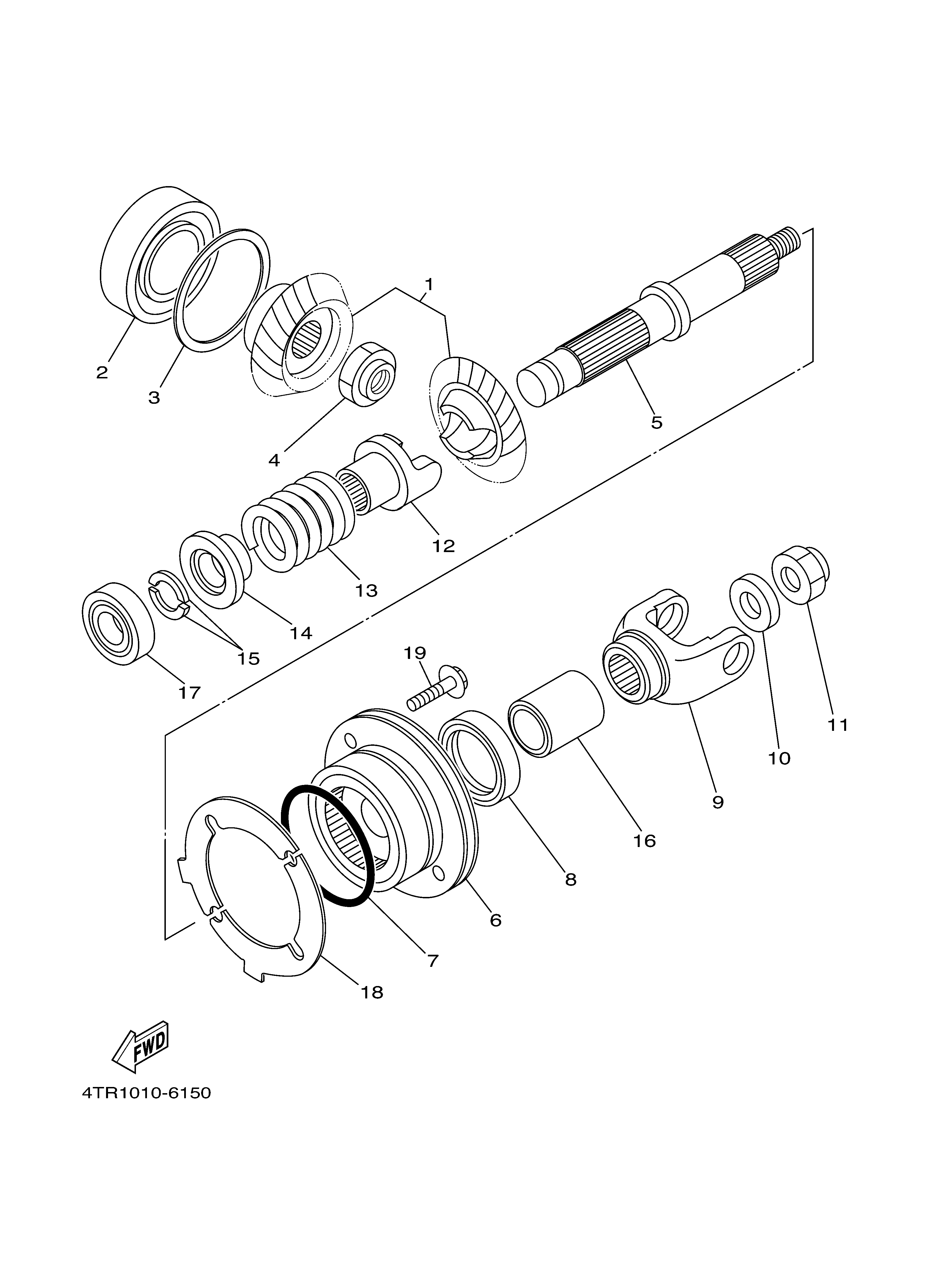 MIDDLE DRIVE GEAR Sơ đồ tách chi tiết