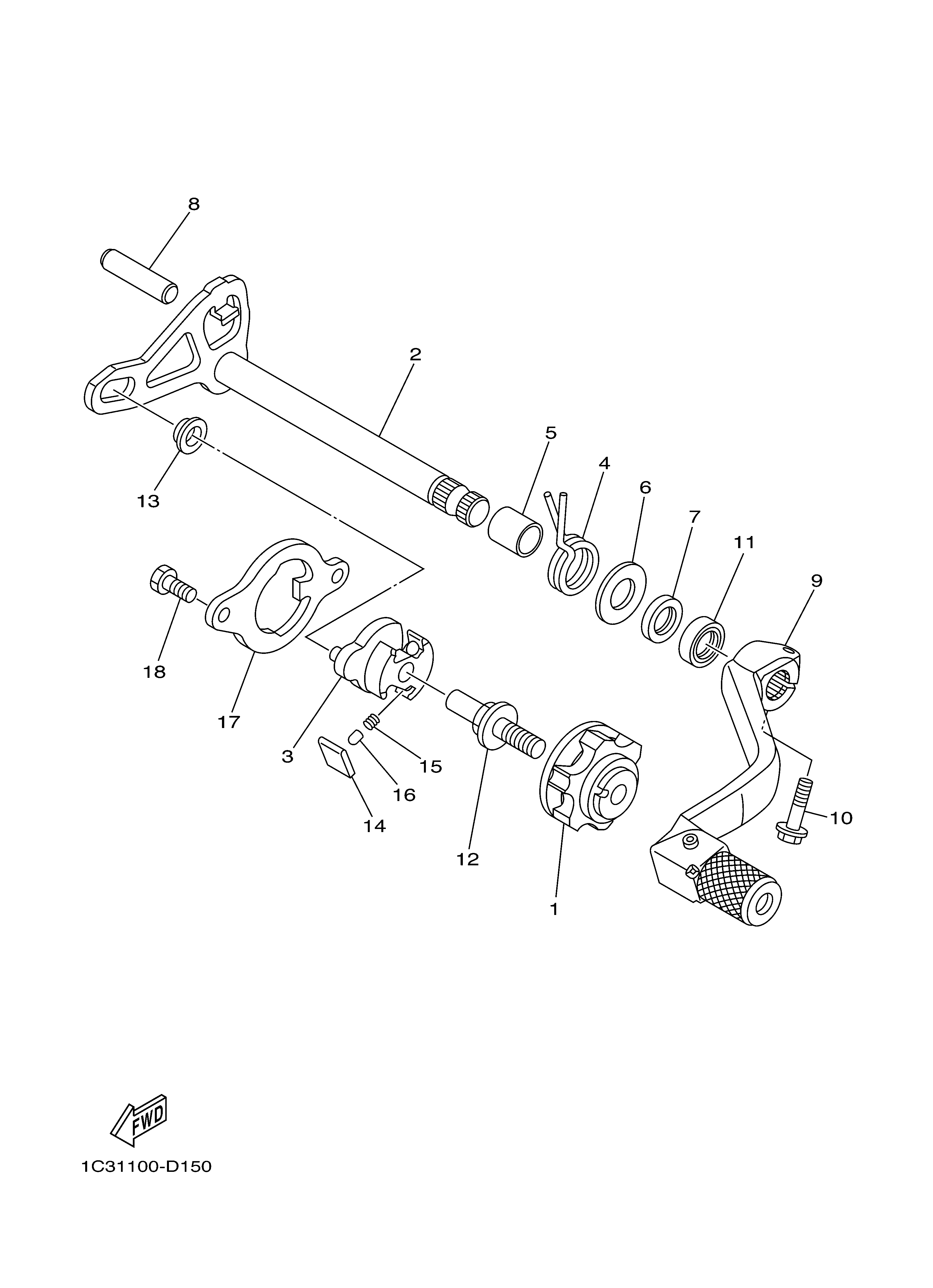 SHIFT SHAFT Exploded diagrams