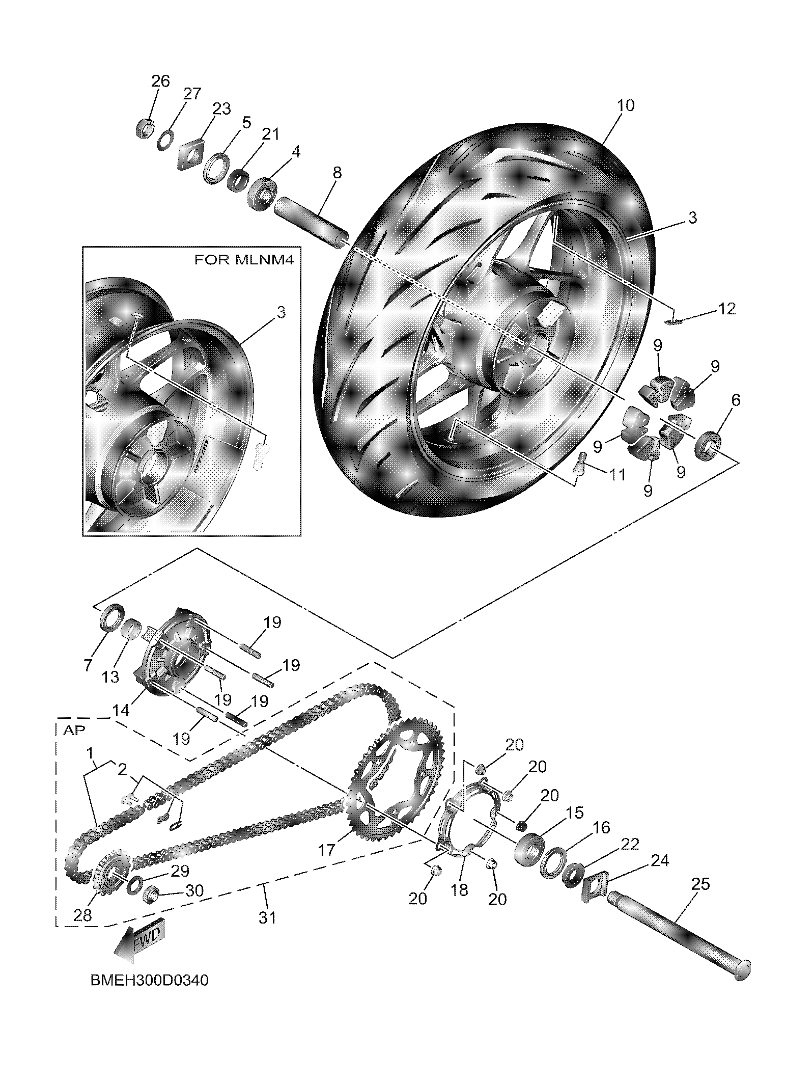 REAR WHEEL ภาพแยกชิ้นส่วน