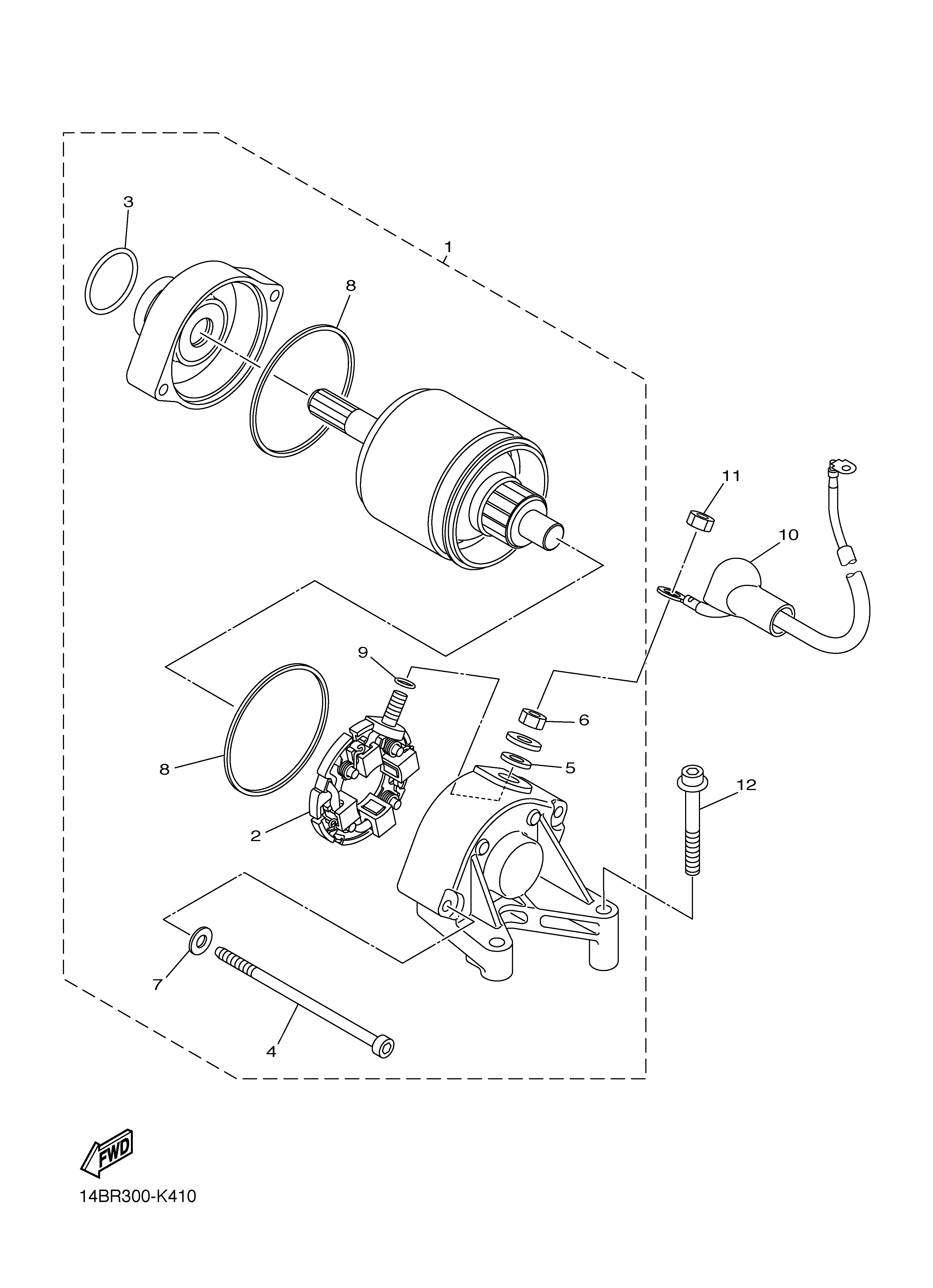 STARTING MOTOR Diagram terurai