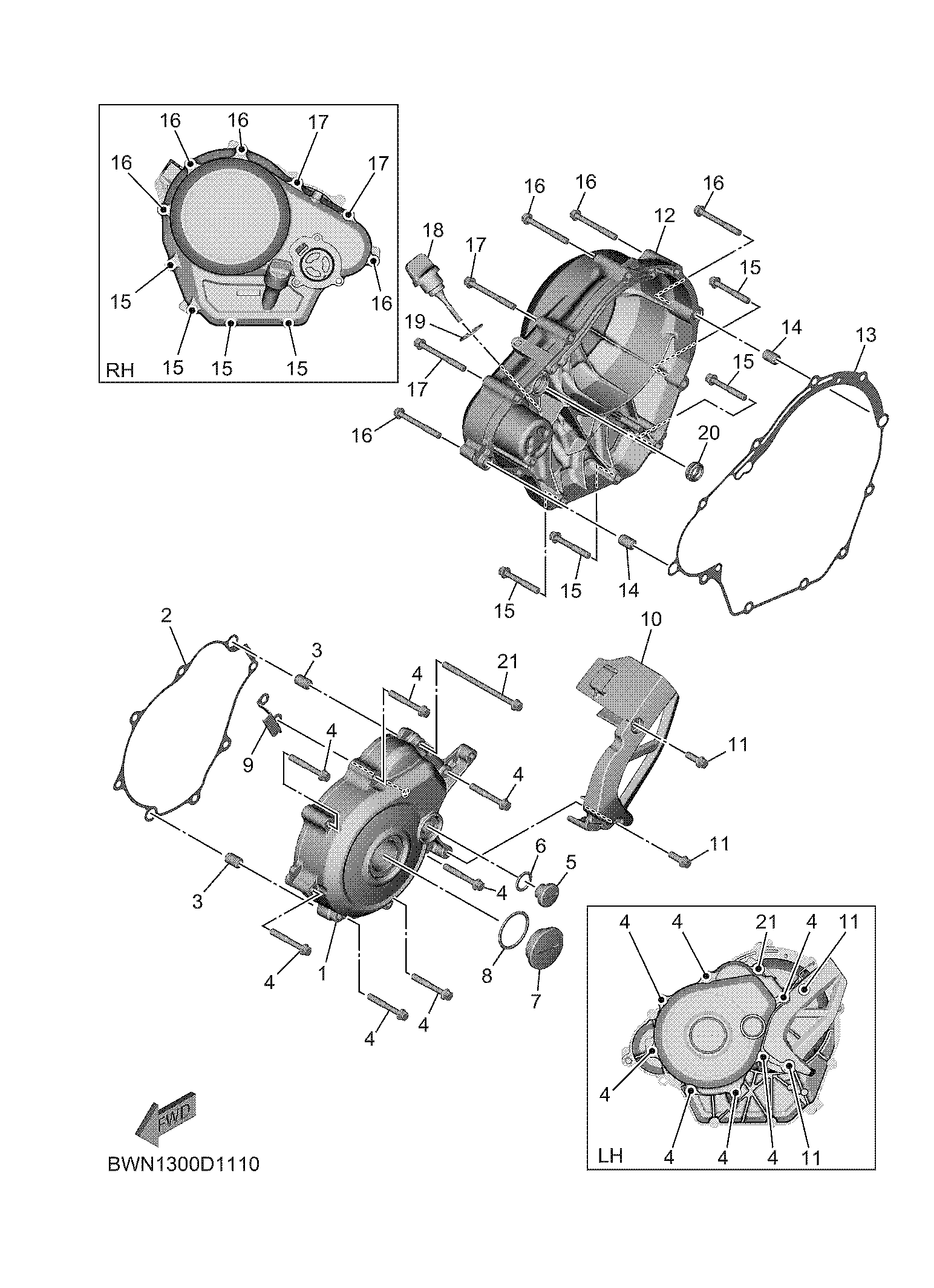 CRANKCASE COVER ภาพแยกชิ้นส่วน