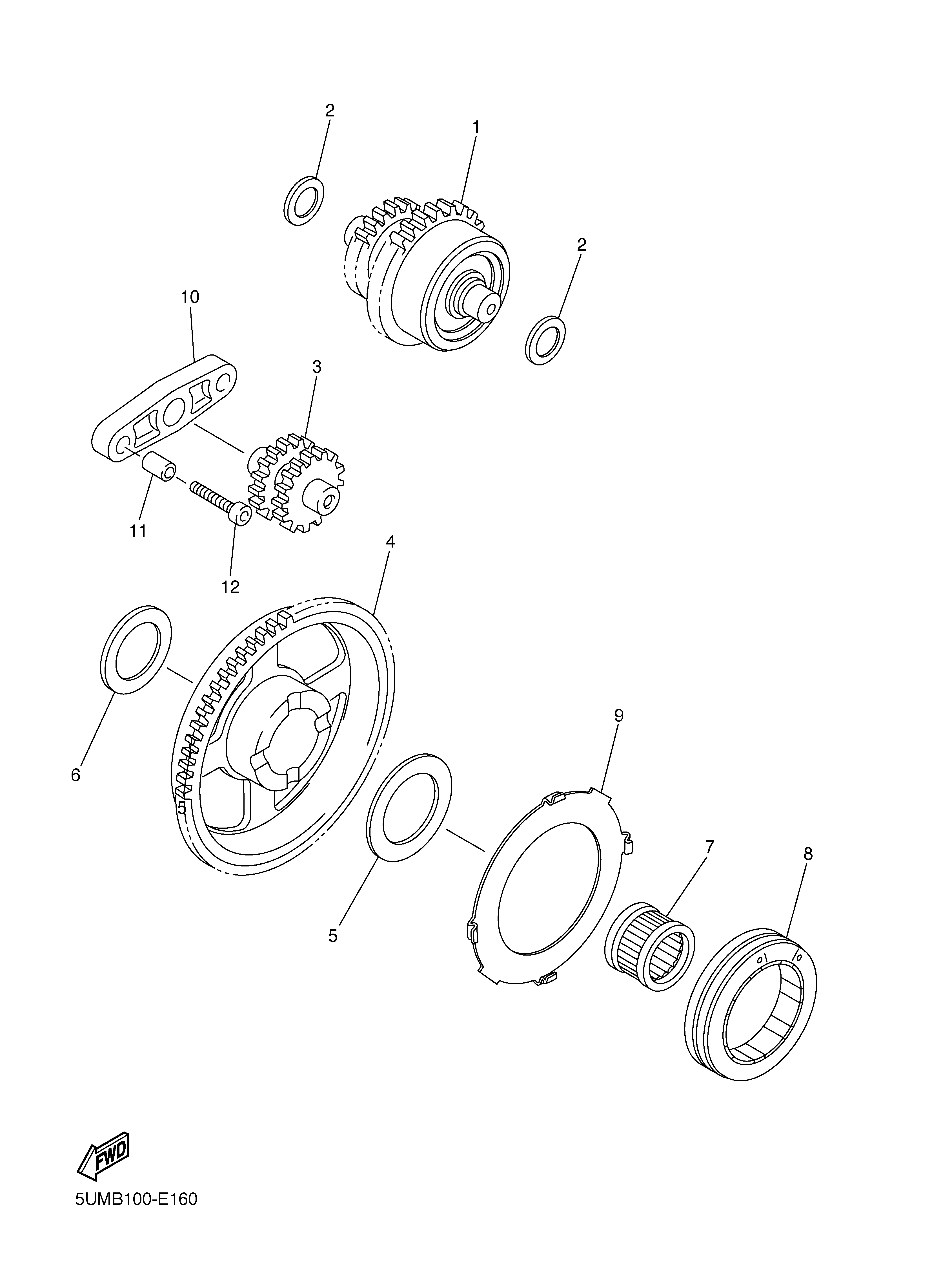 STARTER CLUTCH Exploded diagrams