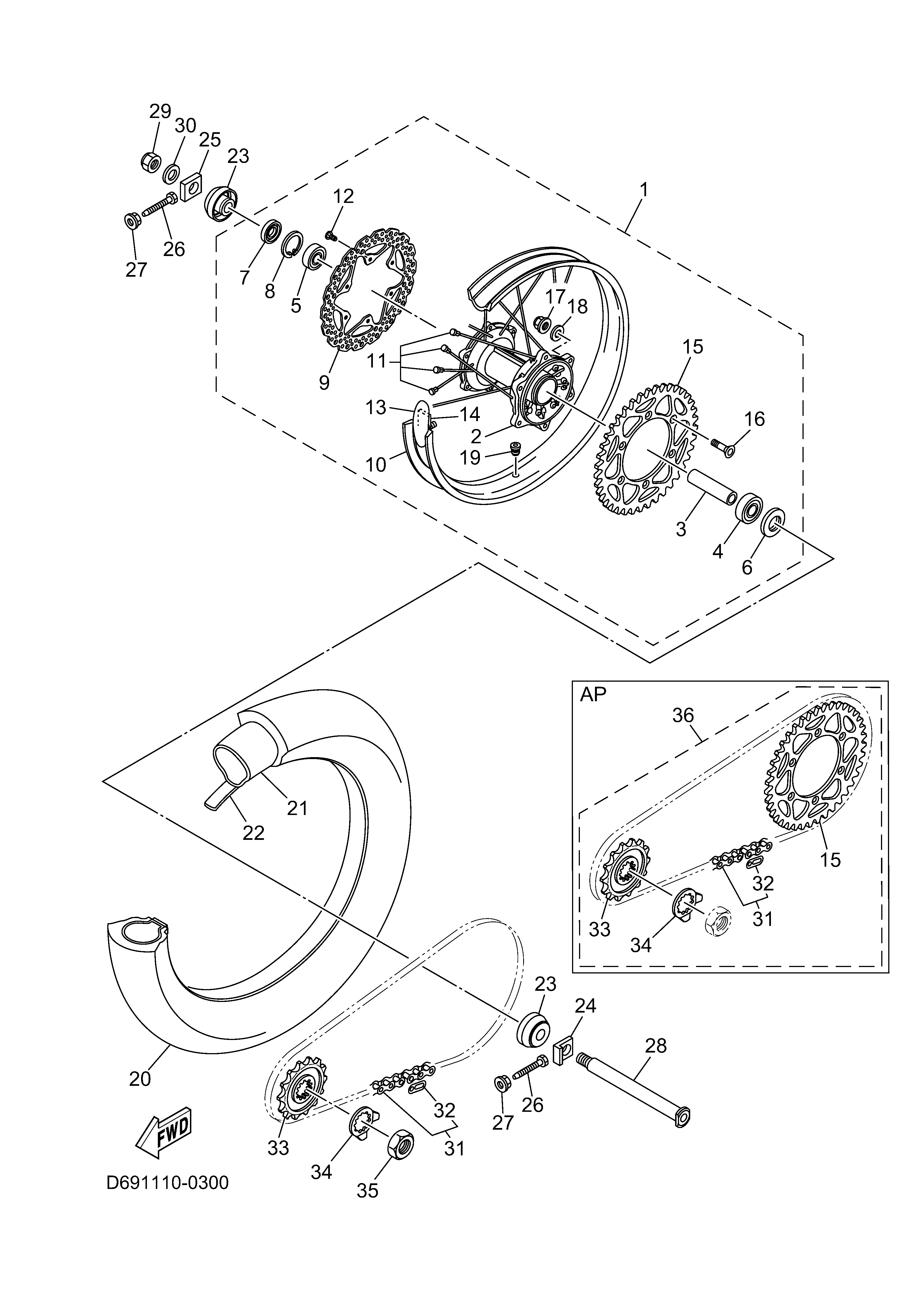 REAR WHEEL 爆炸图