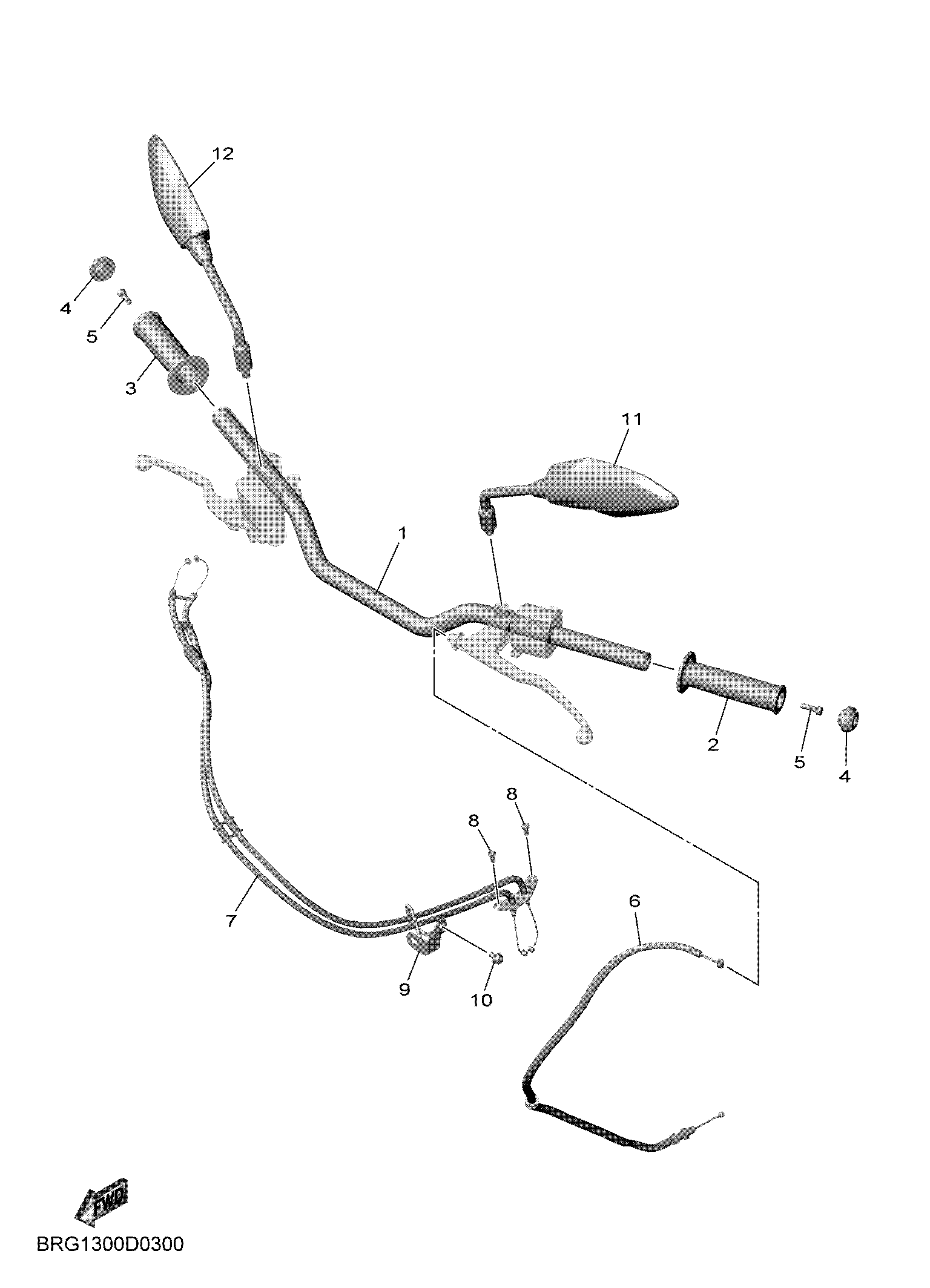 STEERING HANDLE & CABLE 爆炸图