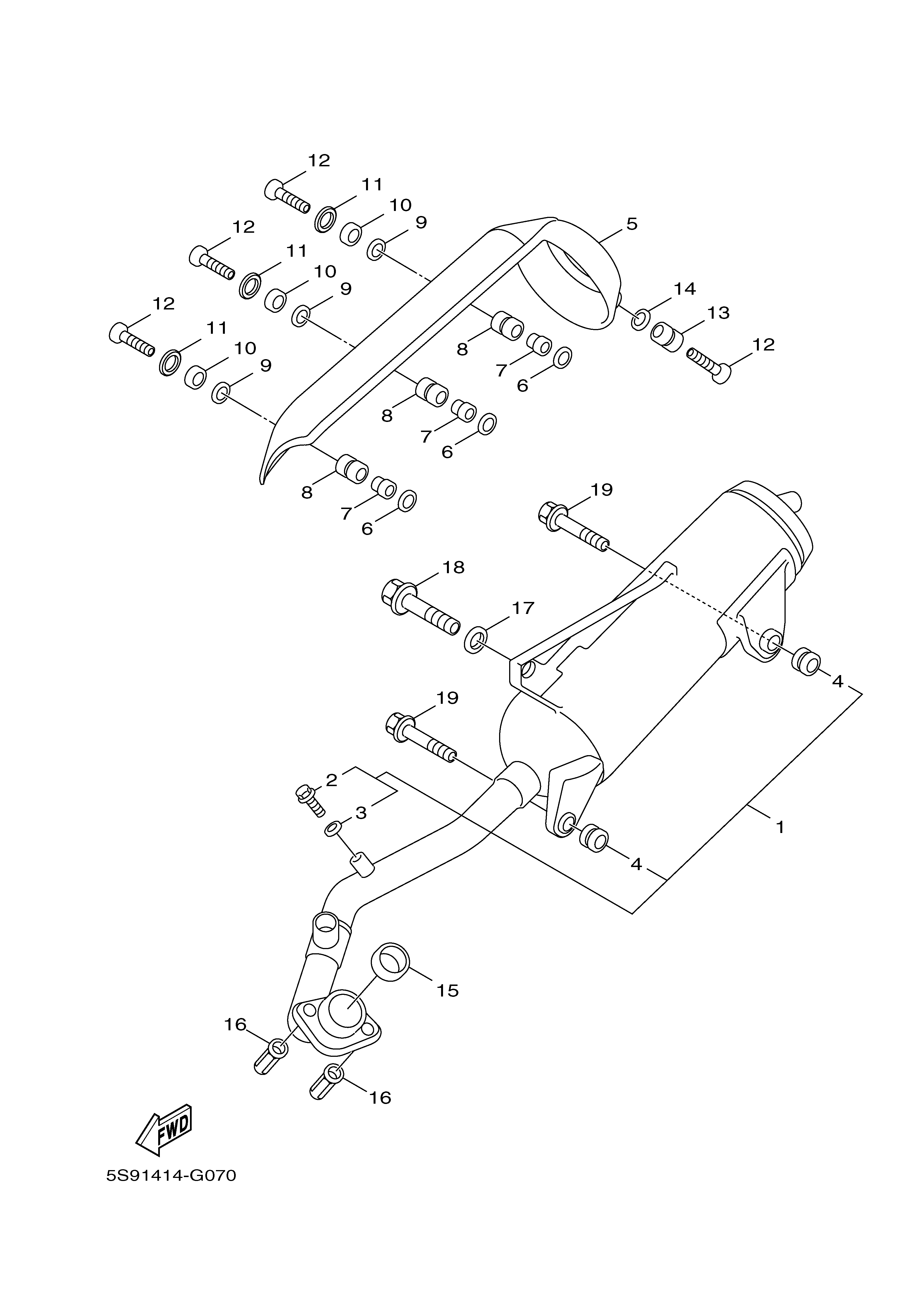 EXHAUST Exploded diagrams