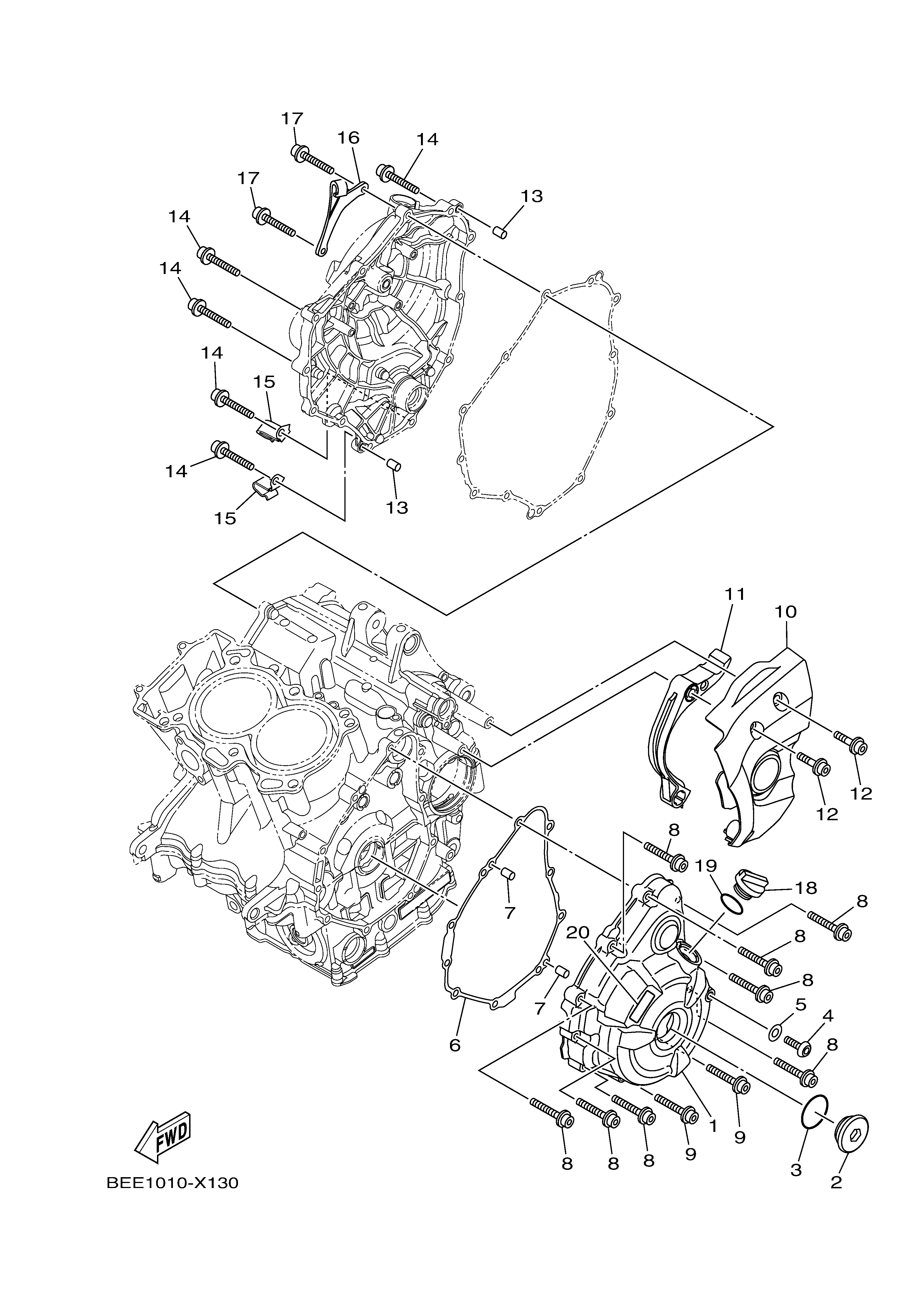 CRANKCASE COVER 1 Exploded diagrams