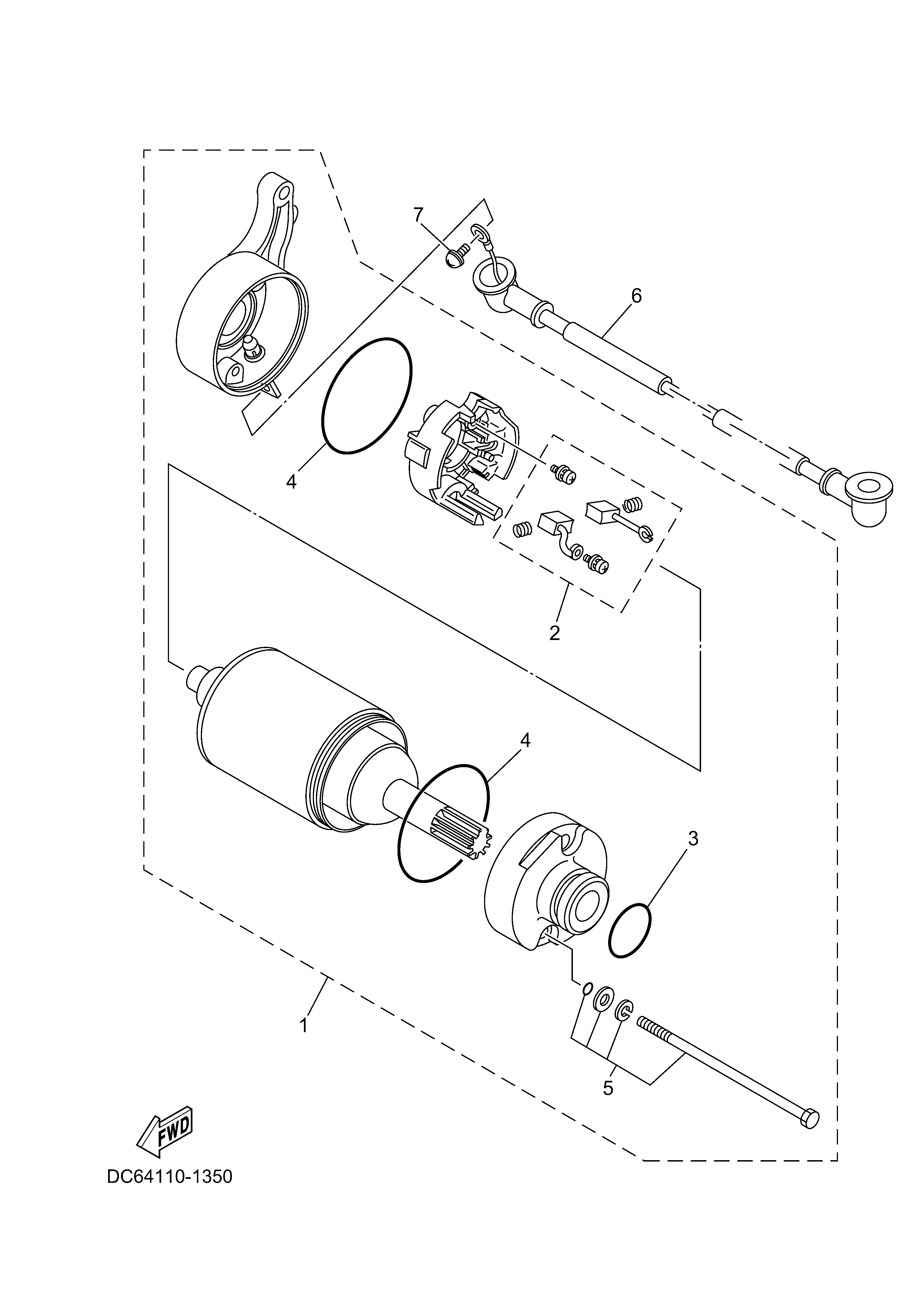 STARTING MOTOR ภาพแยกชิ้นส่วน