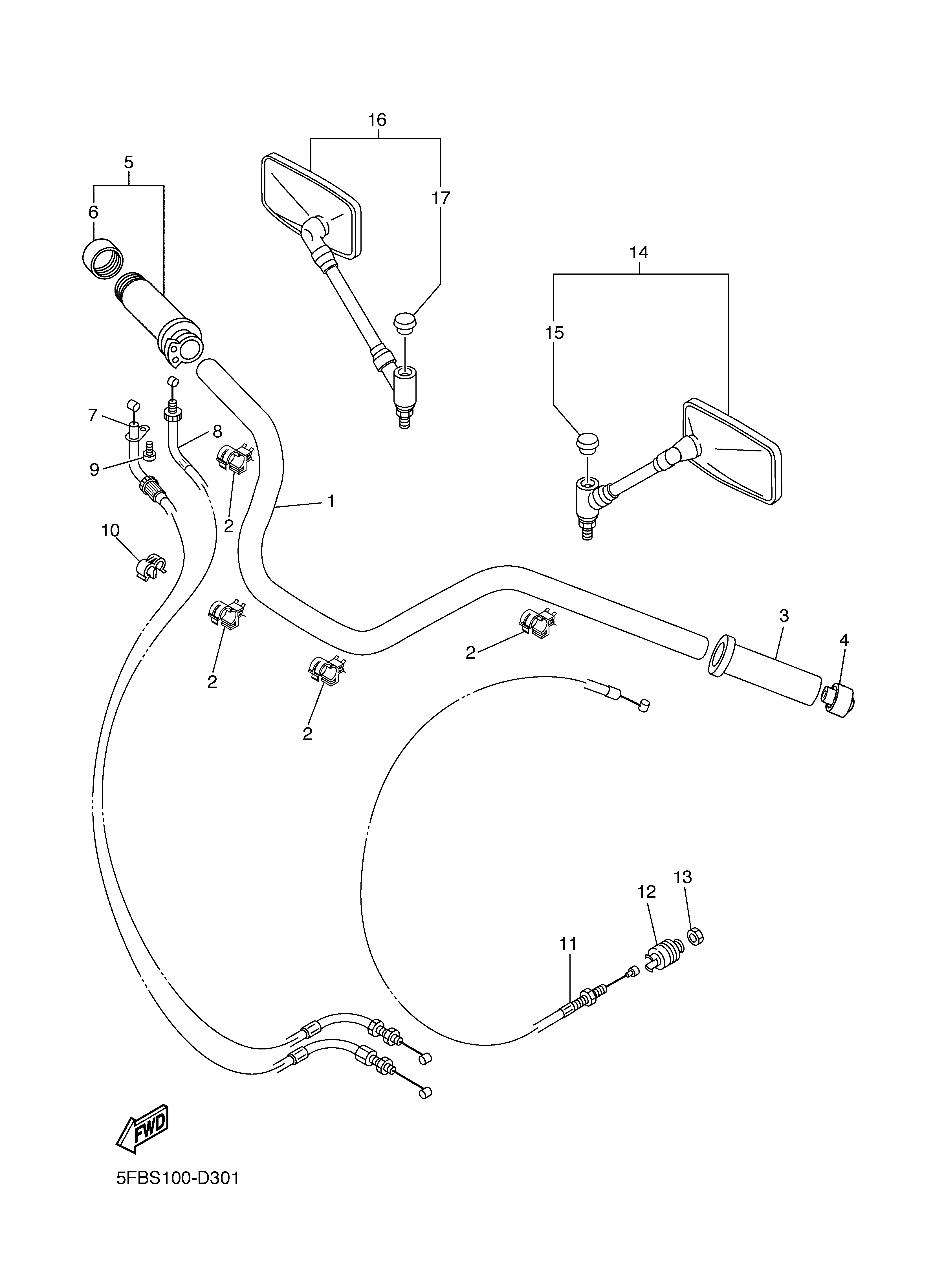 STEERING HANDLE CABLE Vistas explodidas