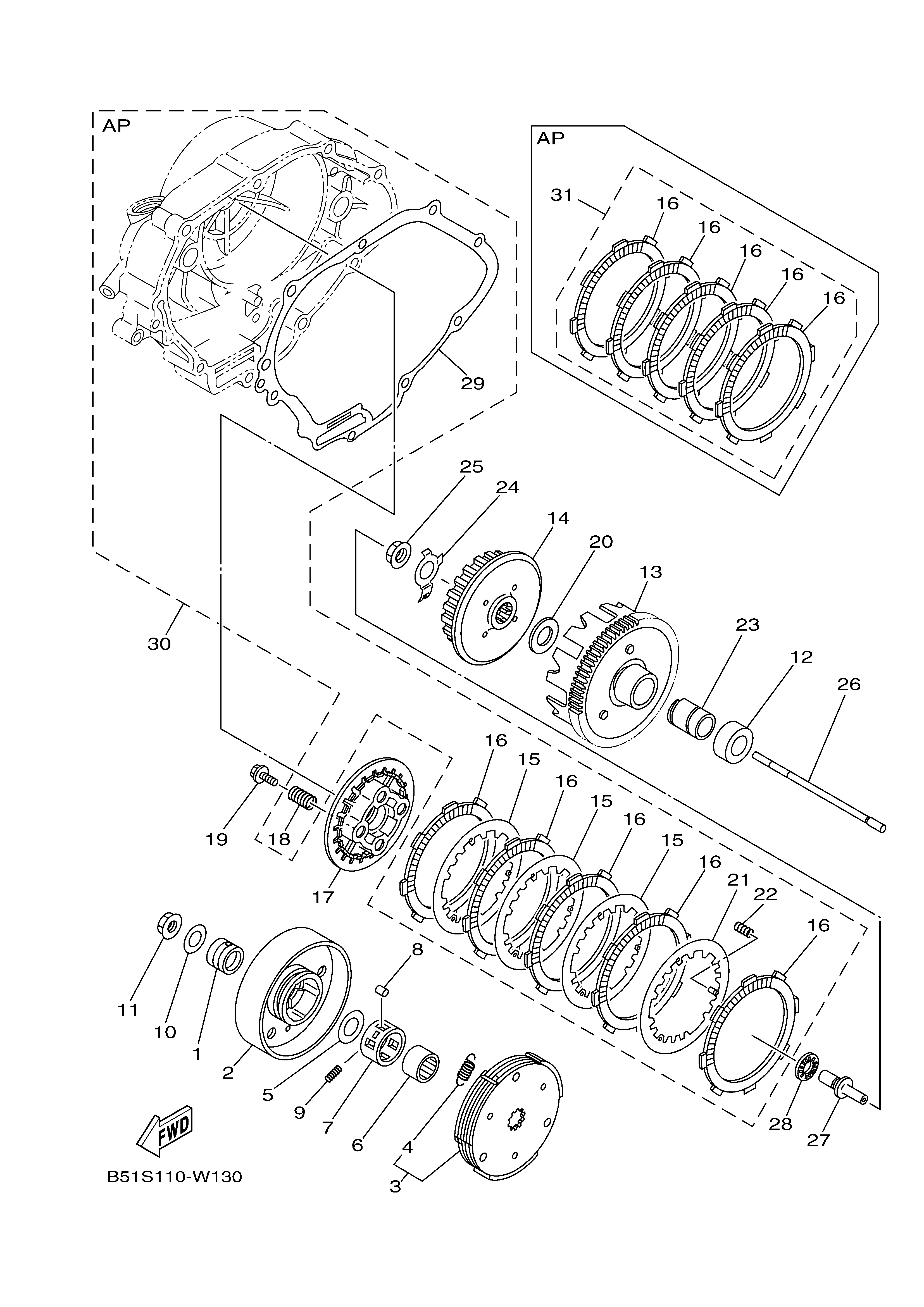 CLUTCH ภาพแยกชิ้นส่วน