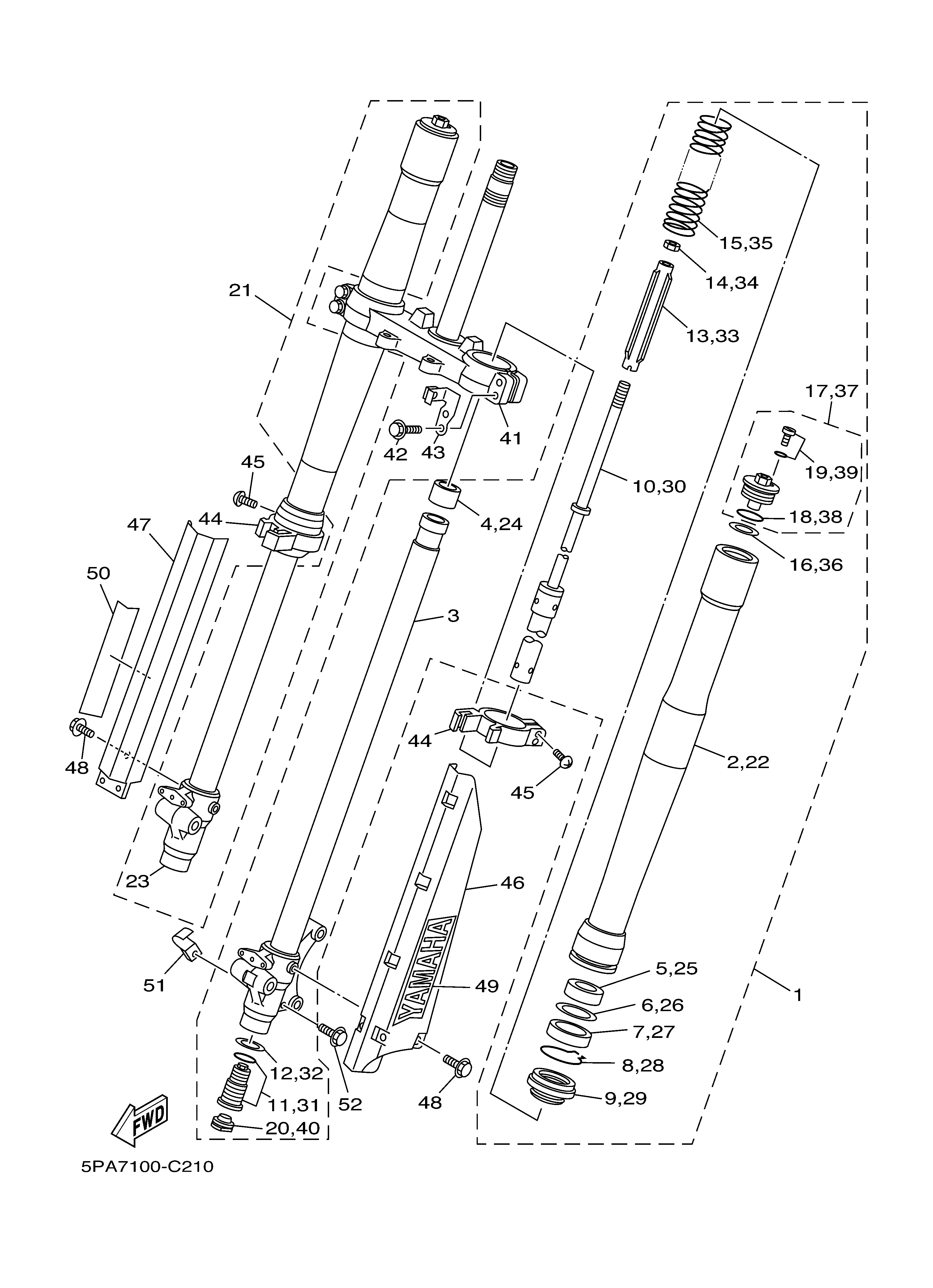 FRONT FORK Exploded diagrams