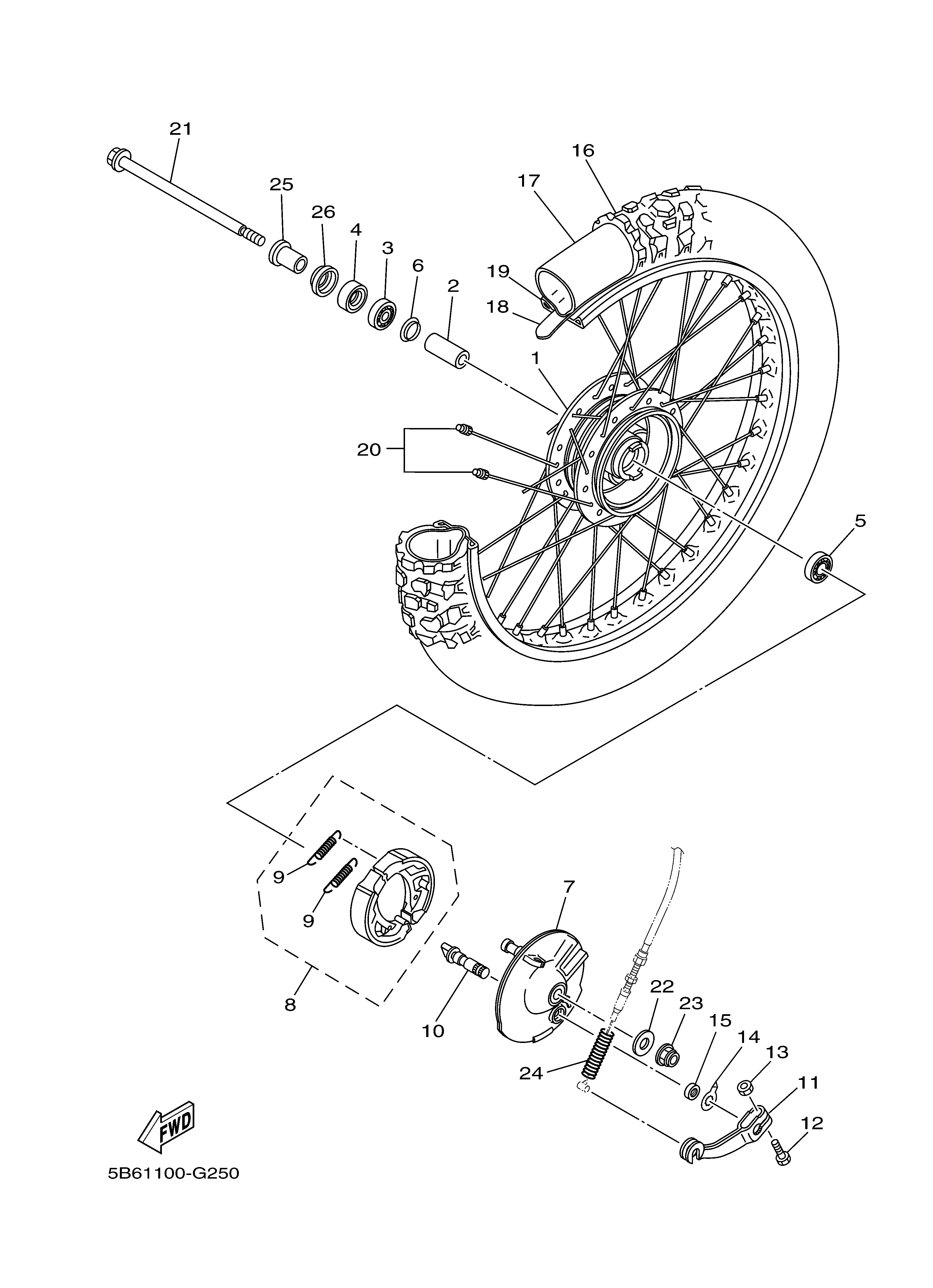 FRONT WHEEL ภาพแยกชิ้นส่วน
