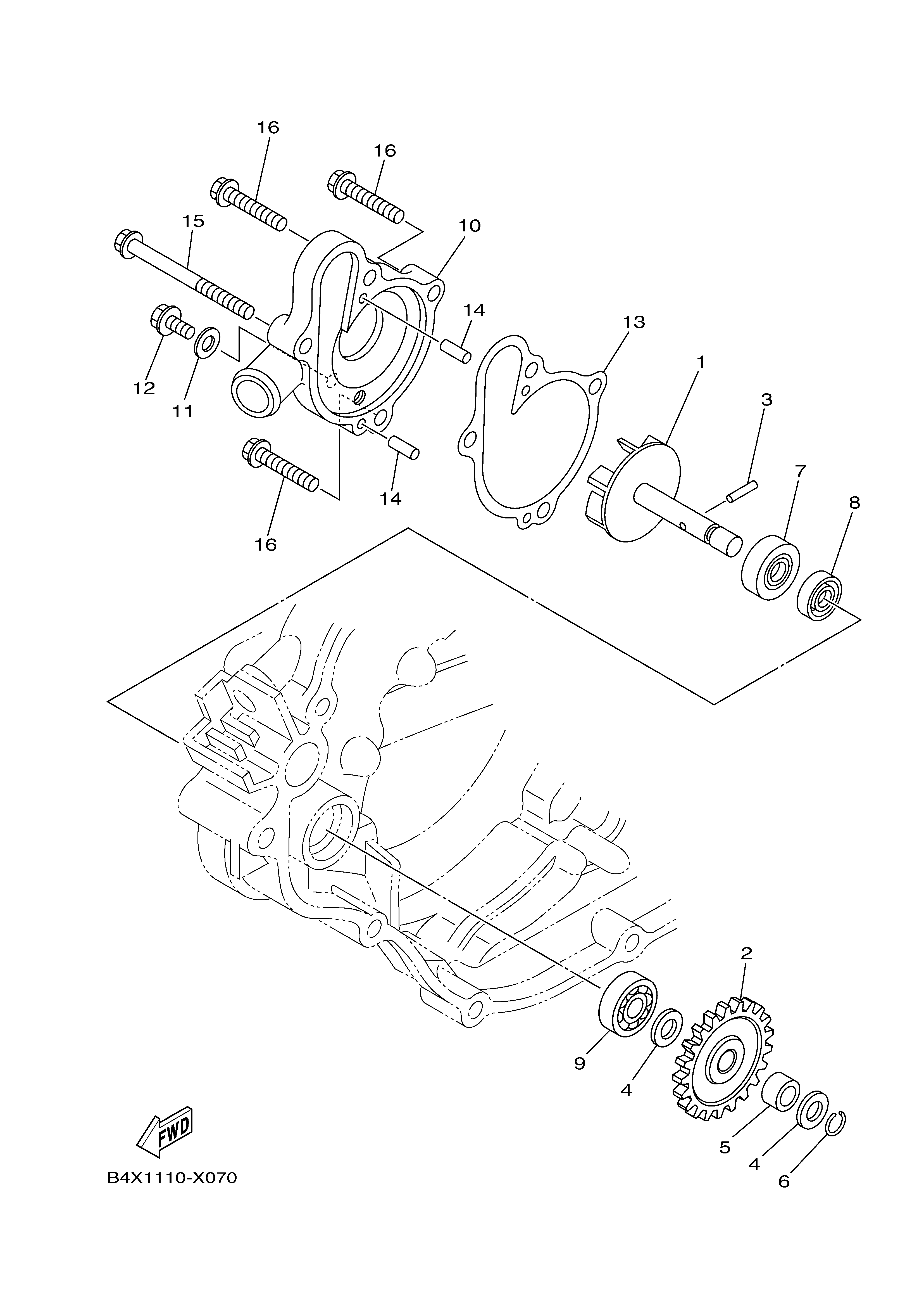 WATER PUMP ภาพแยกชิ้นส่วน