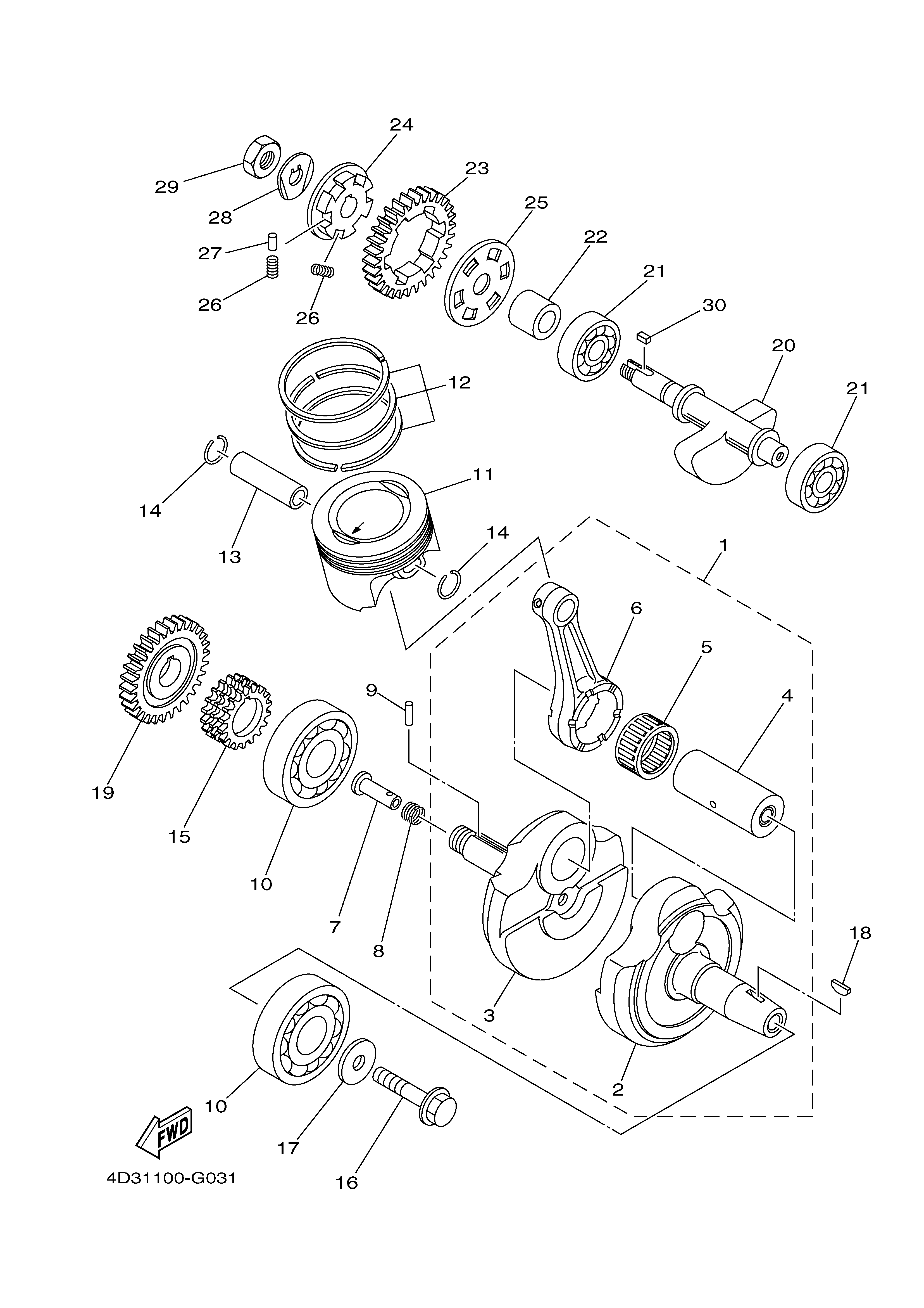 CRANKSHAFT PISTON ภาพแยกชิ้นส่วน