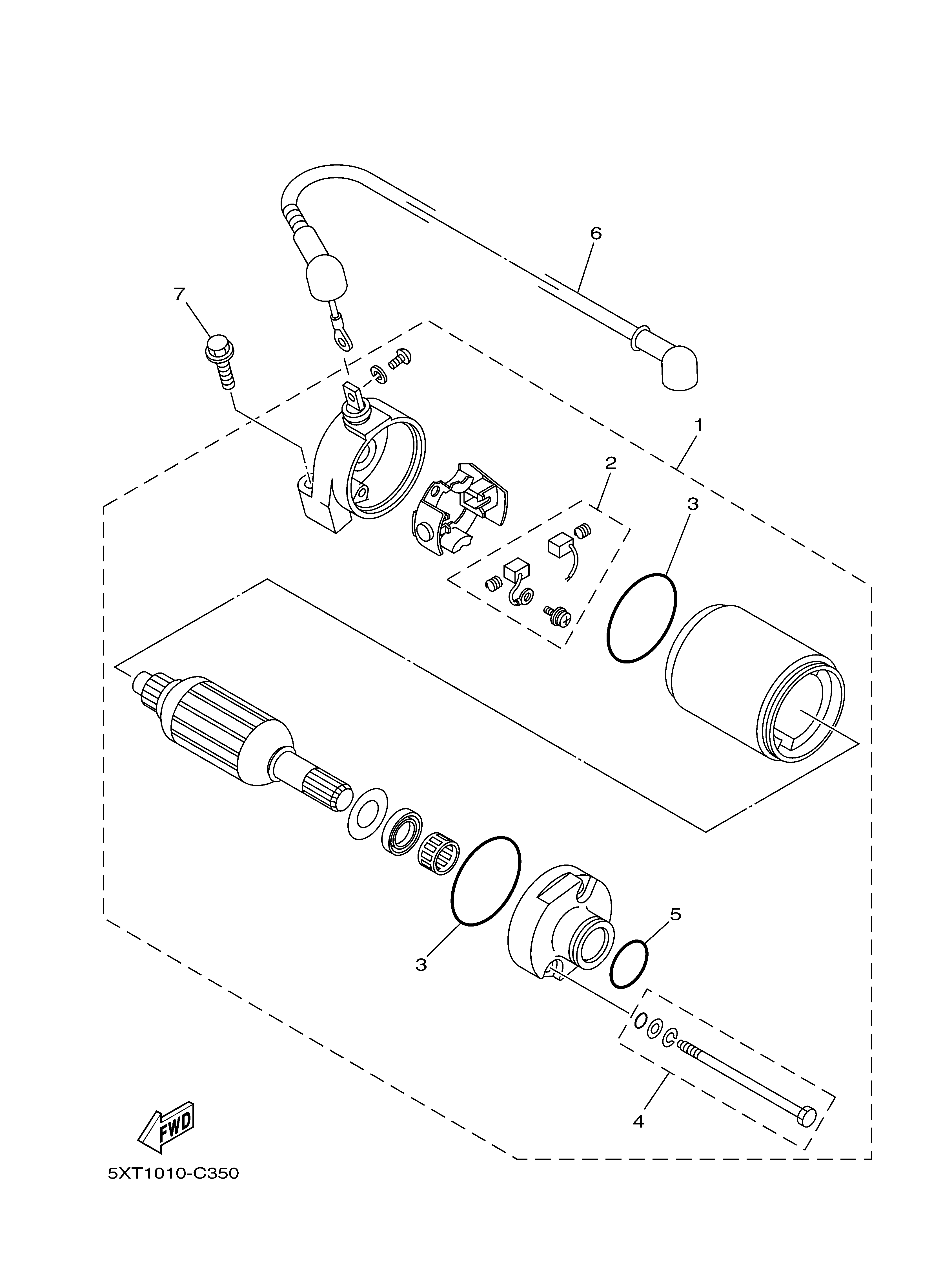 STARTING MOTOR ภาพแยกชิ้นส่วน