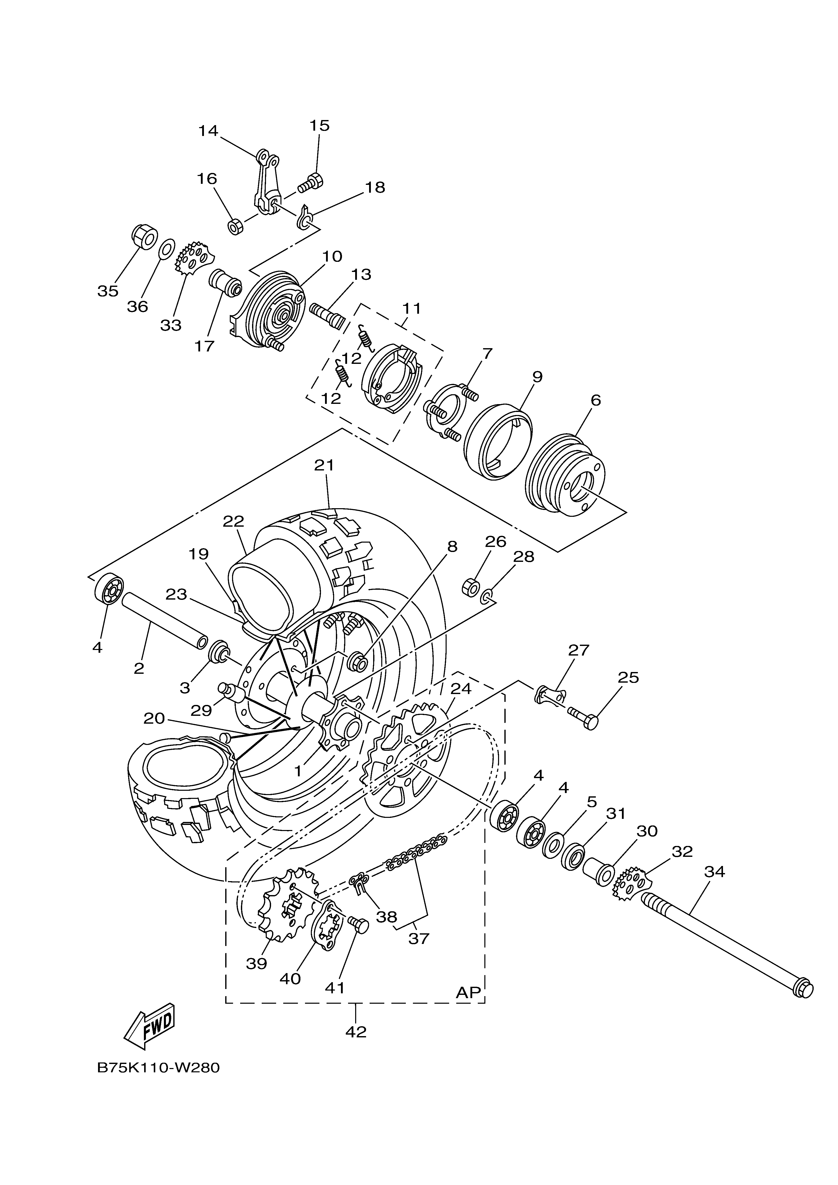 REAR WHEEL 爆炸图