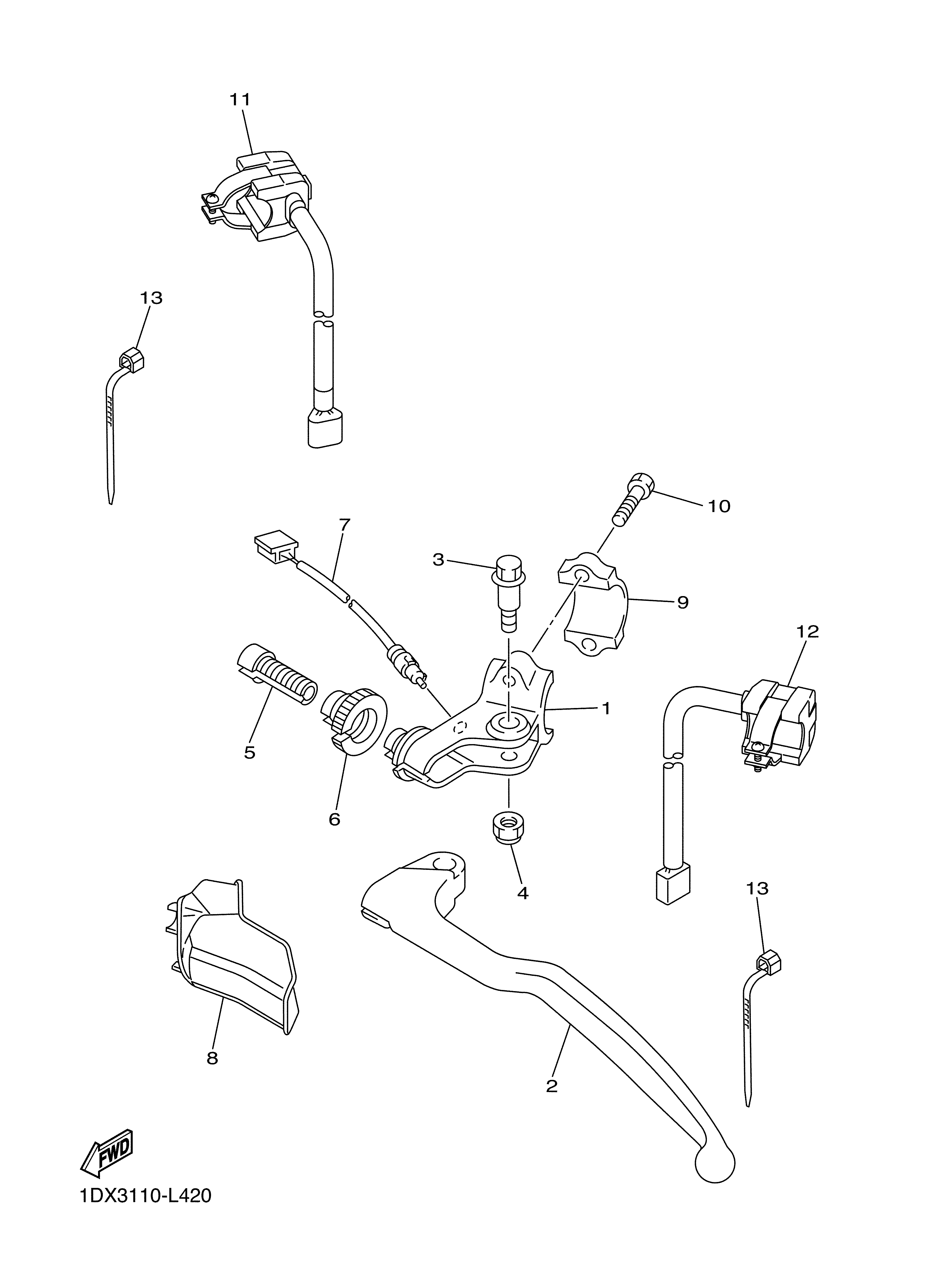 HANDLE SWITCH LEVER 爆炸图