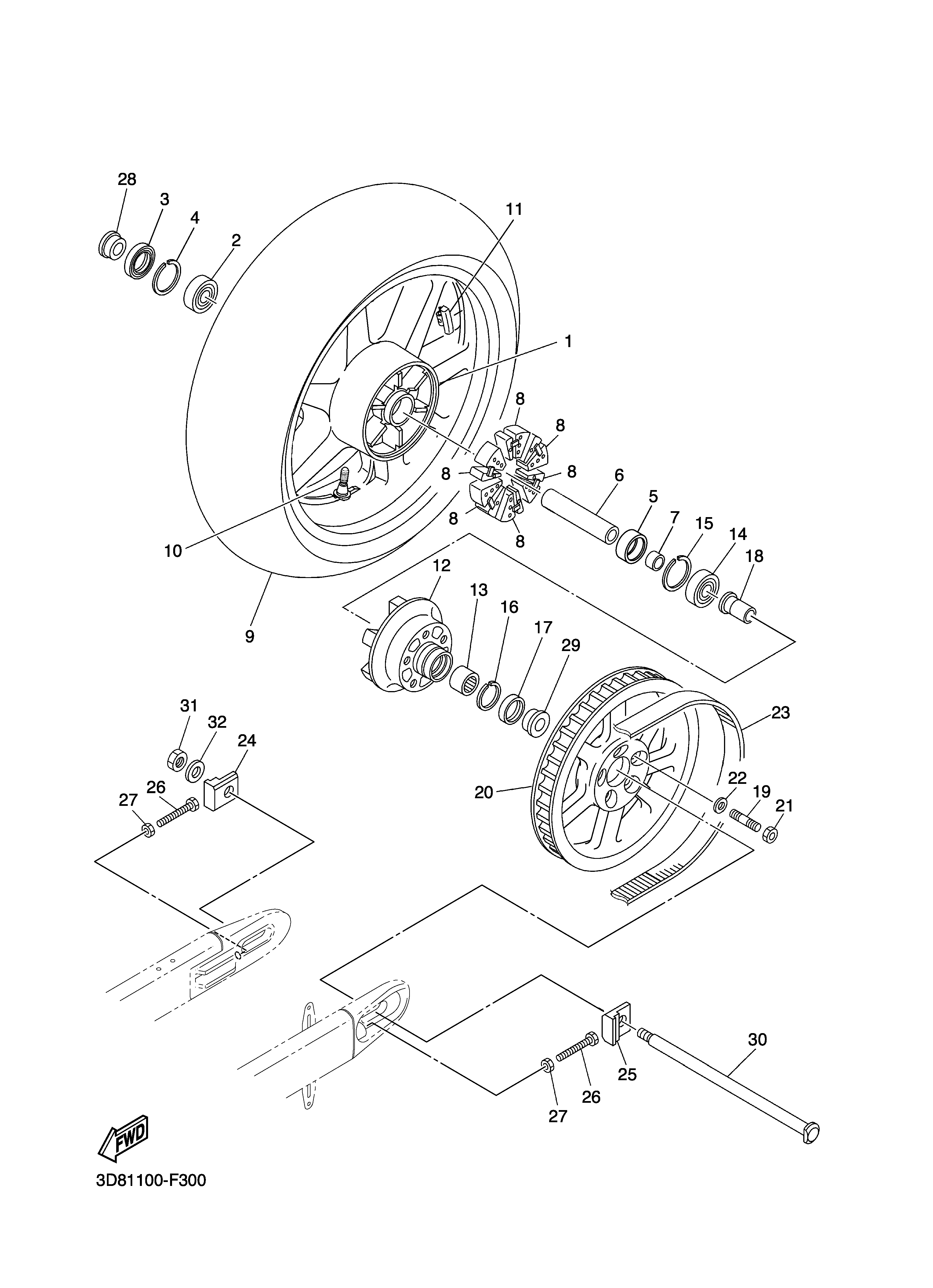 REAR WHEEL 爆炸图
