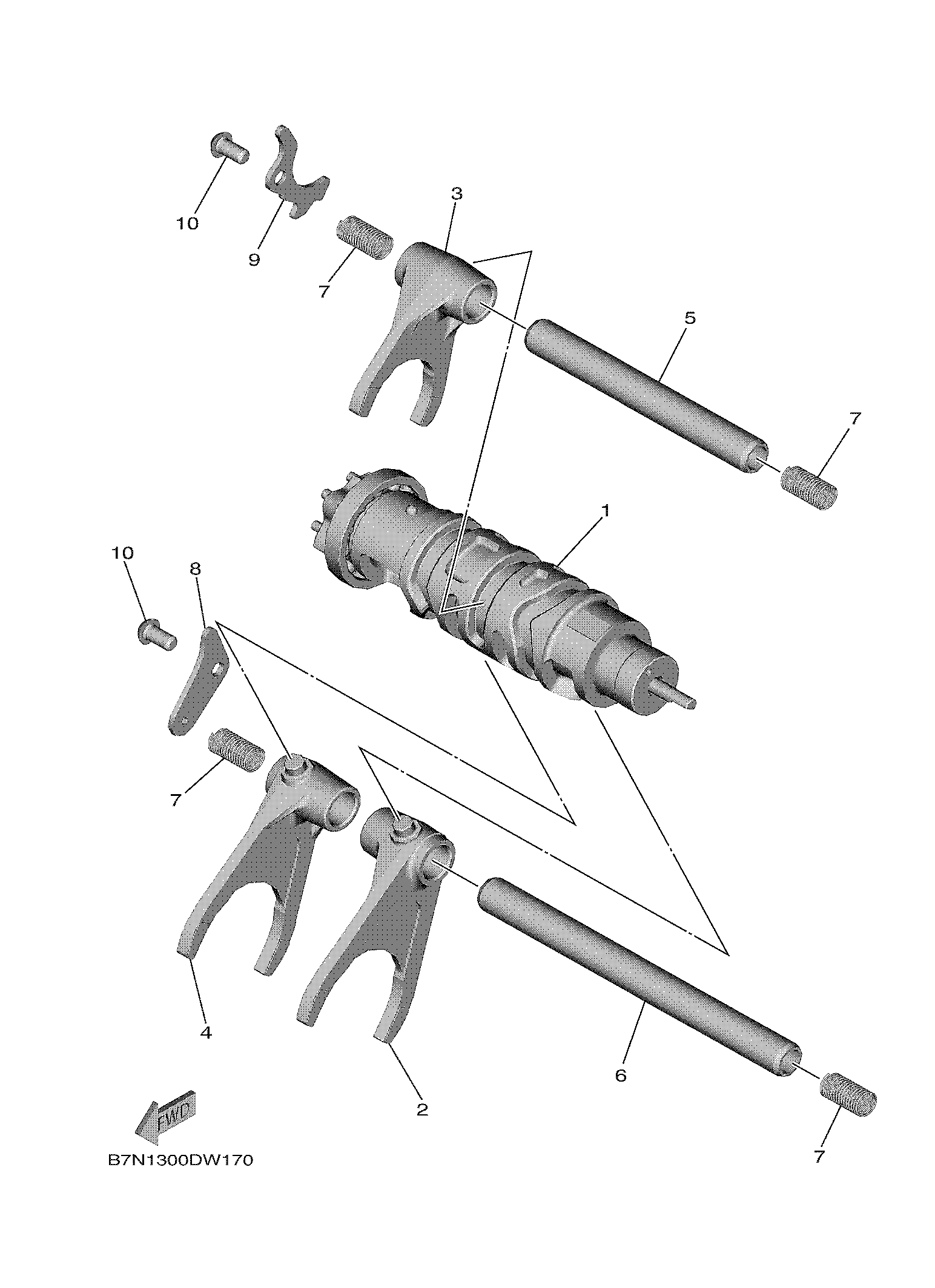SHIFT CAM & FORK Sơ đồ tách chi tiết