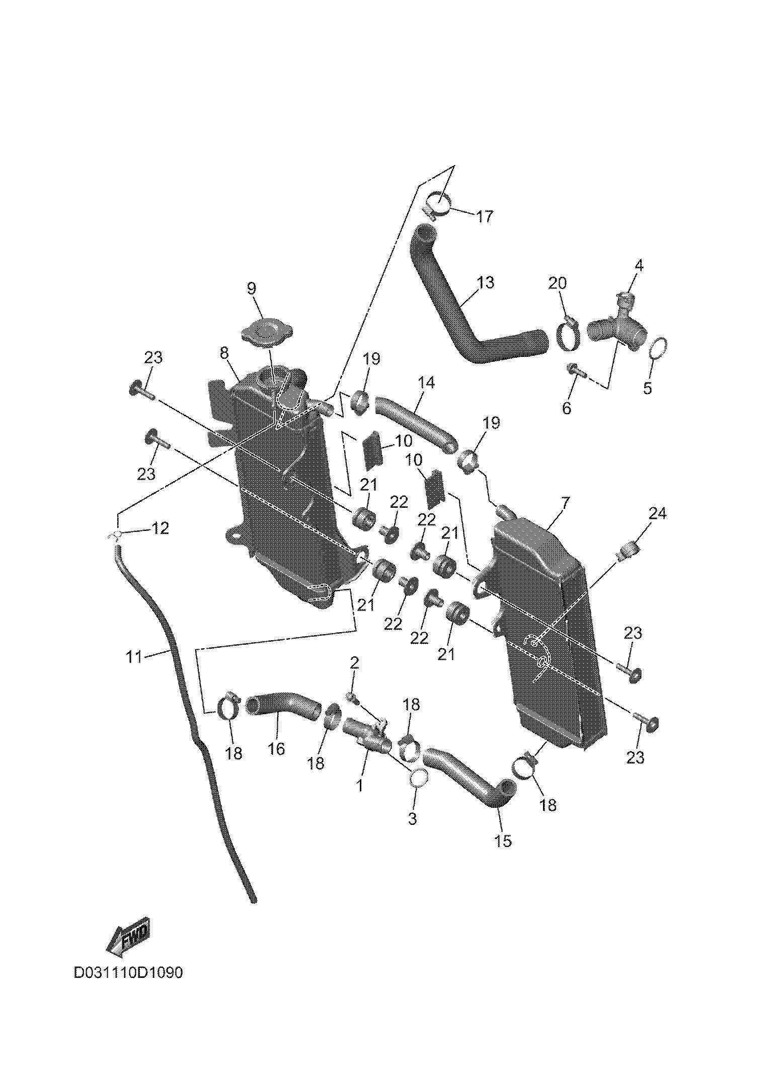 RADIATOR & HOSE Sơ đồ tách chi tiết