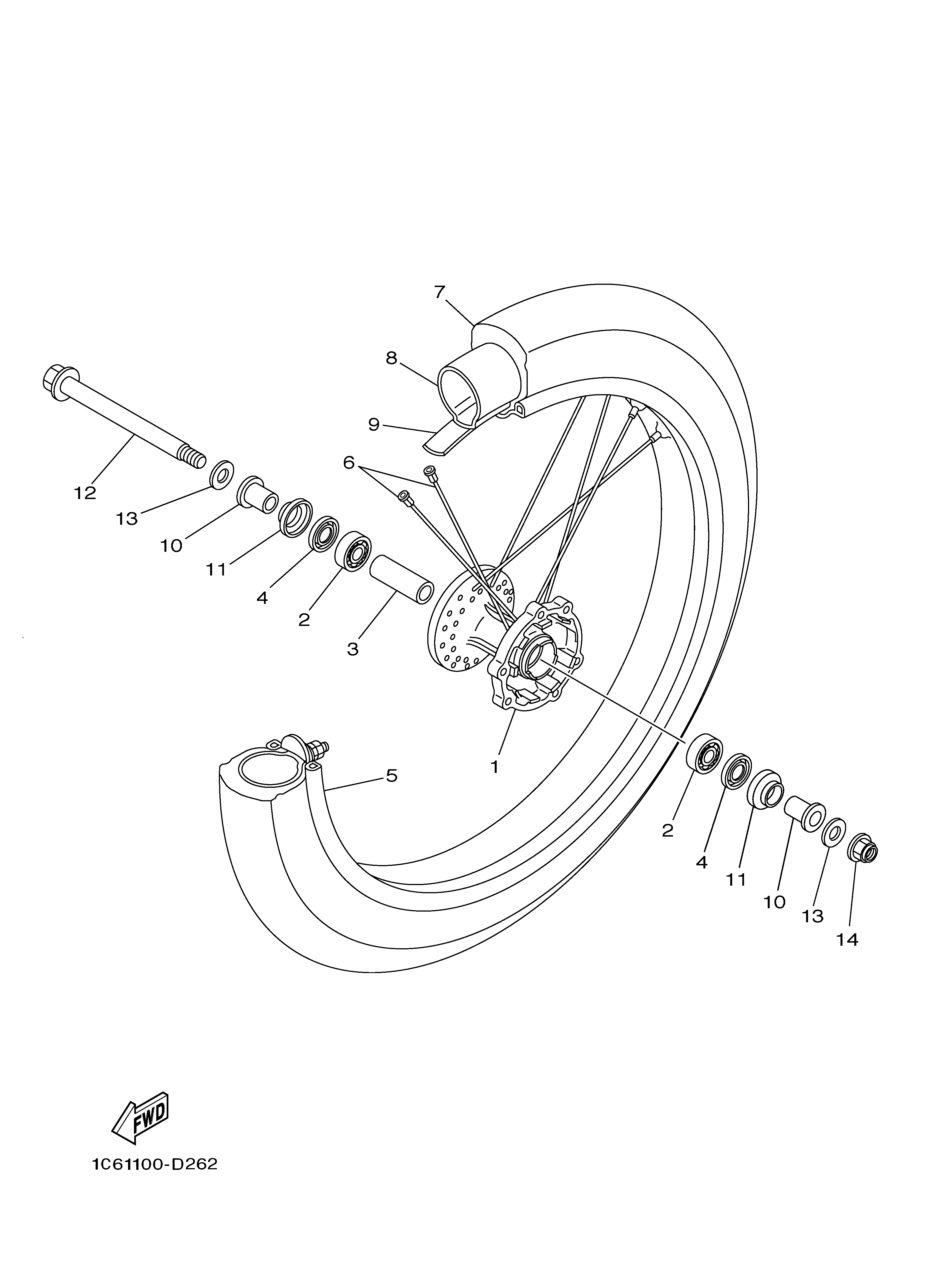 FRONT WHEEL ภาพแยกชิ้นส่วน