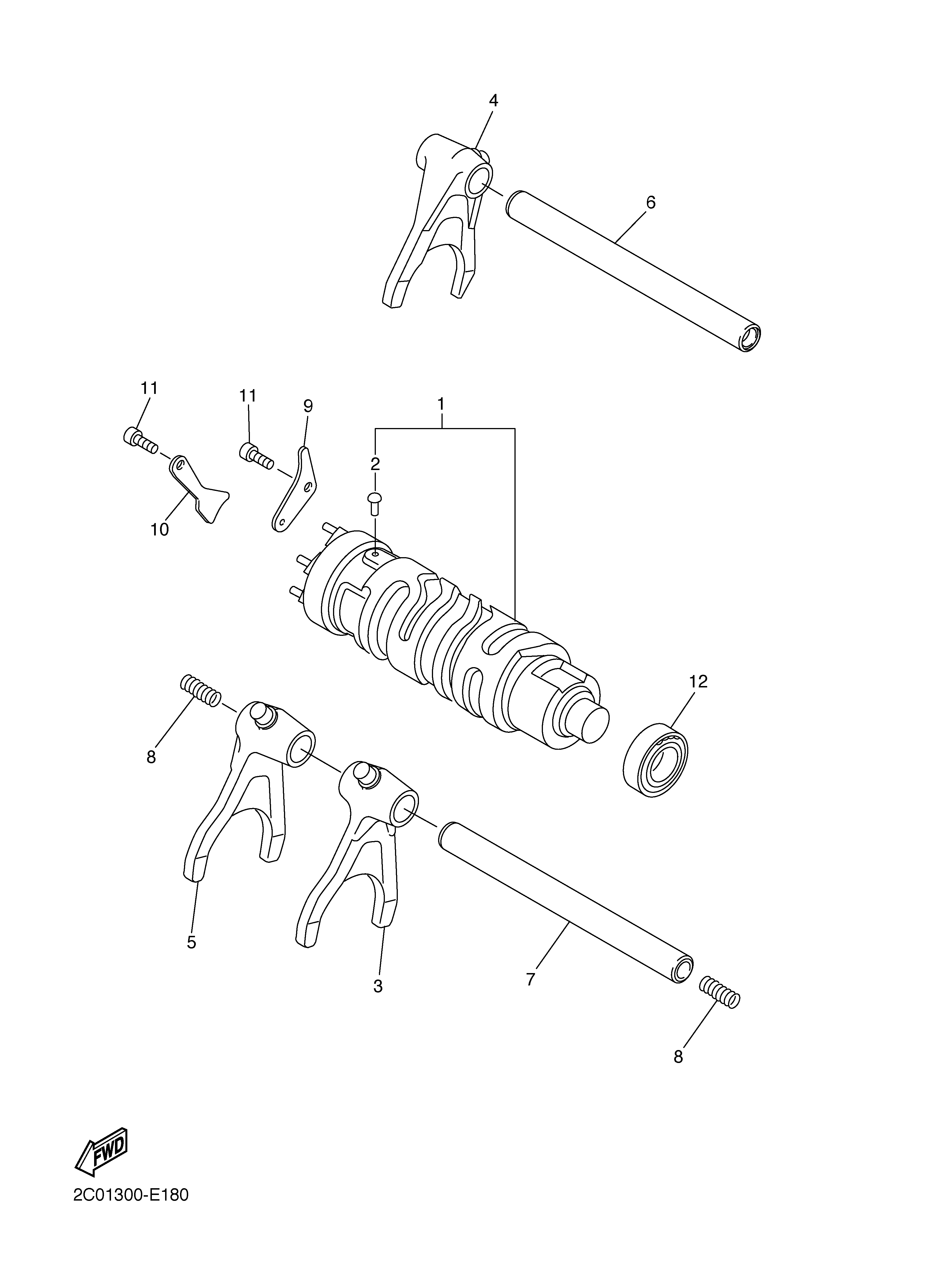 SHIFT CAM FORK ภาพแยกชิ้นส่วน