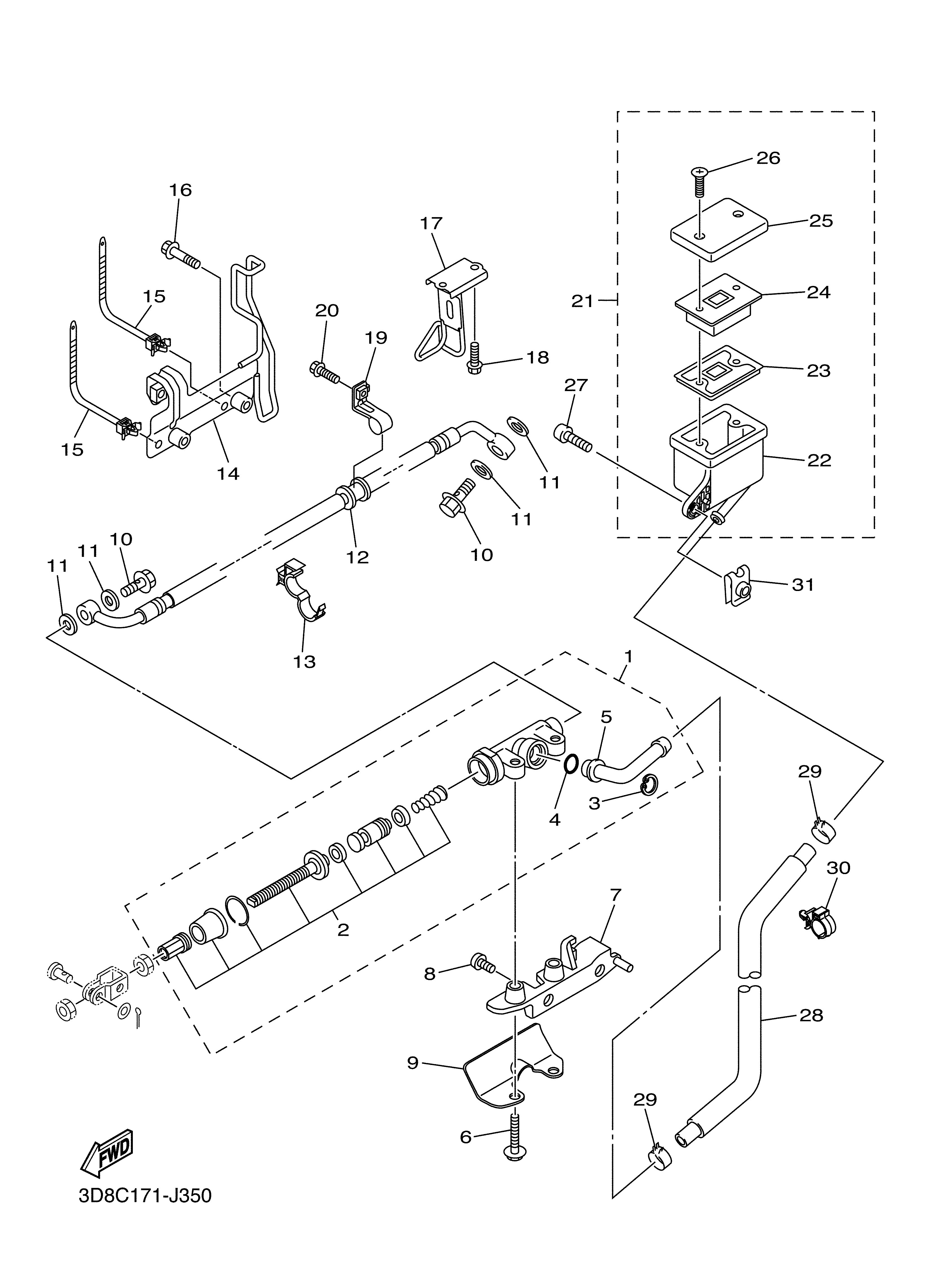 REAR MASTER CYLINDER 爆炸图