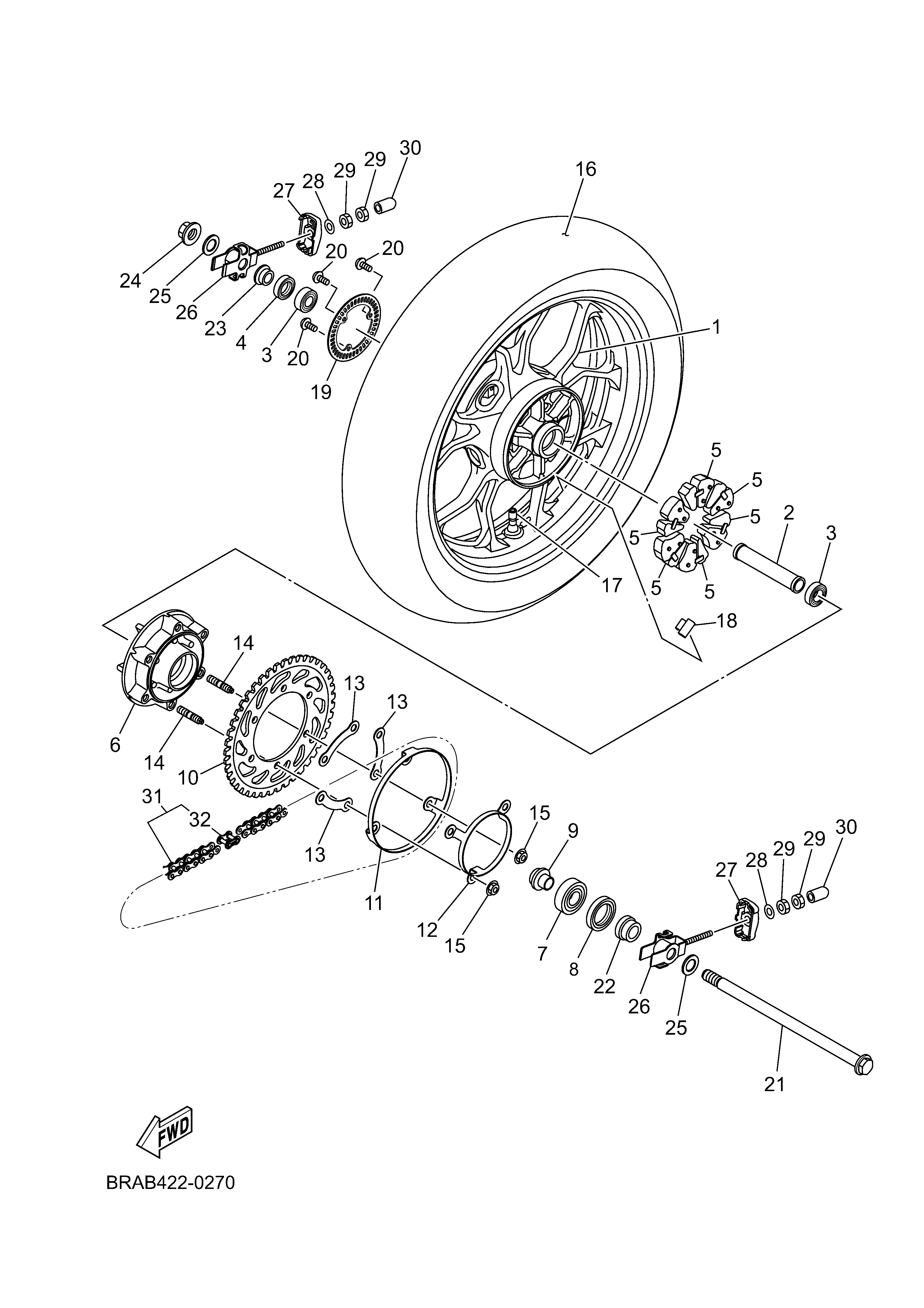 REAR WHEEL ภาพแยกชิ้นส่วน