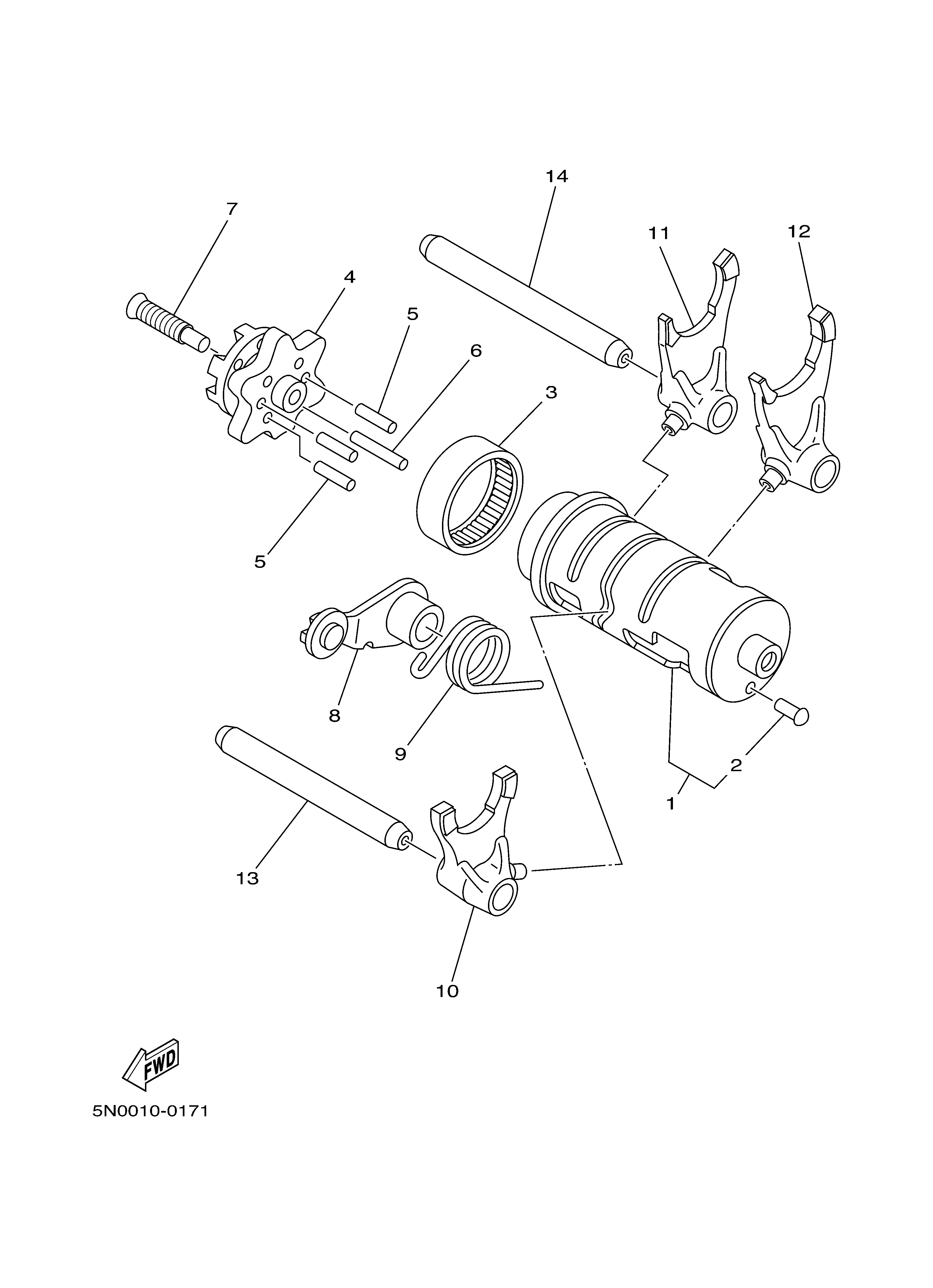 SHIFT CAM FORK Despieces
