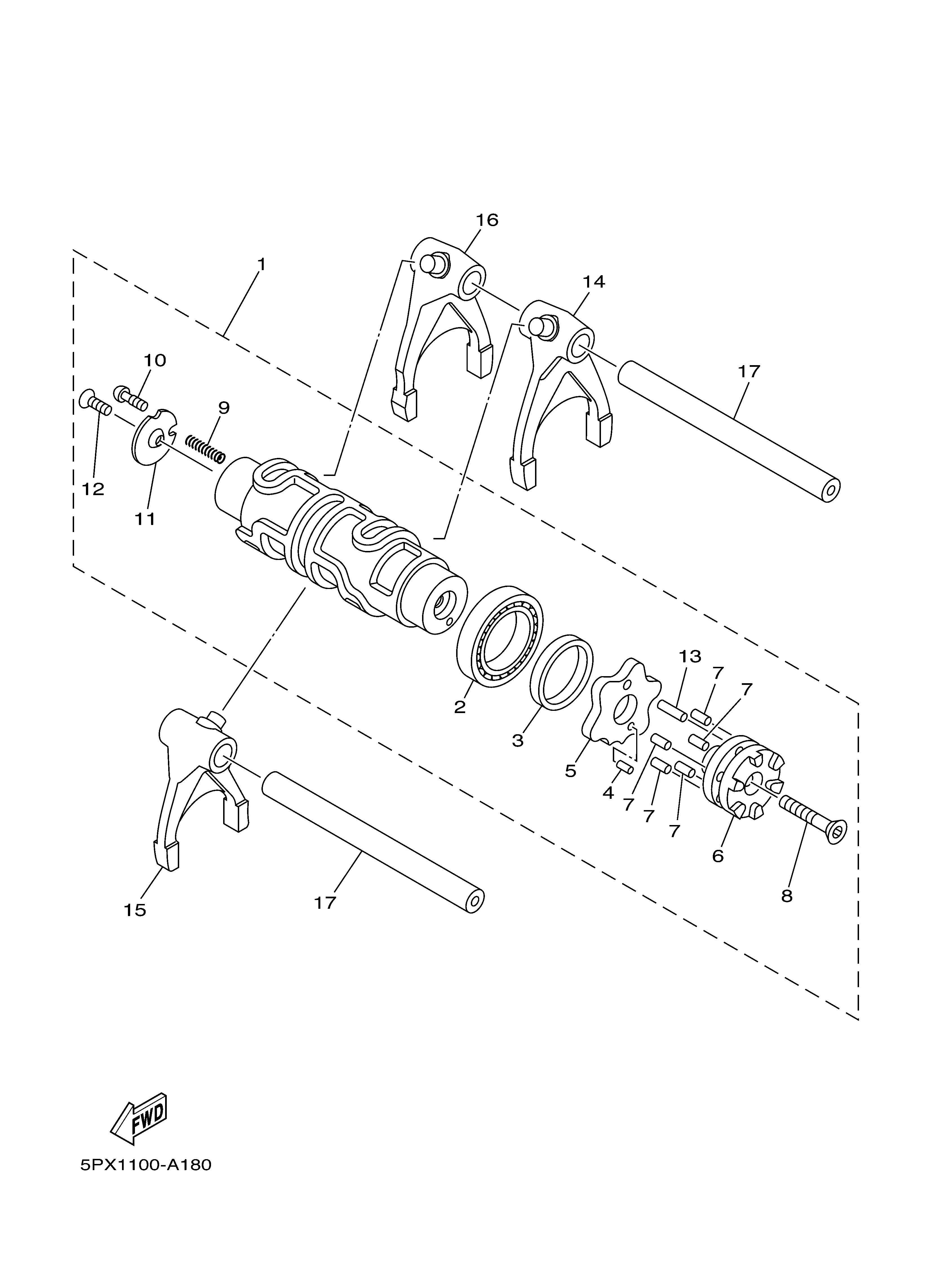 SHIFT CAM FORK ภาพแยกชิ้นส่วน