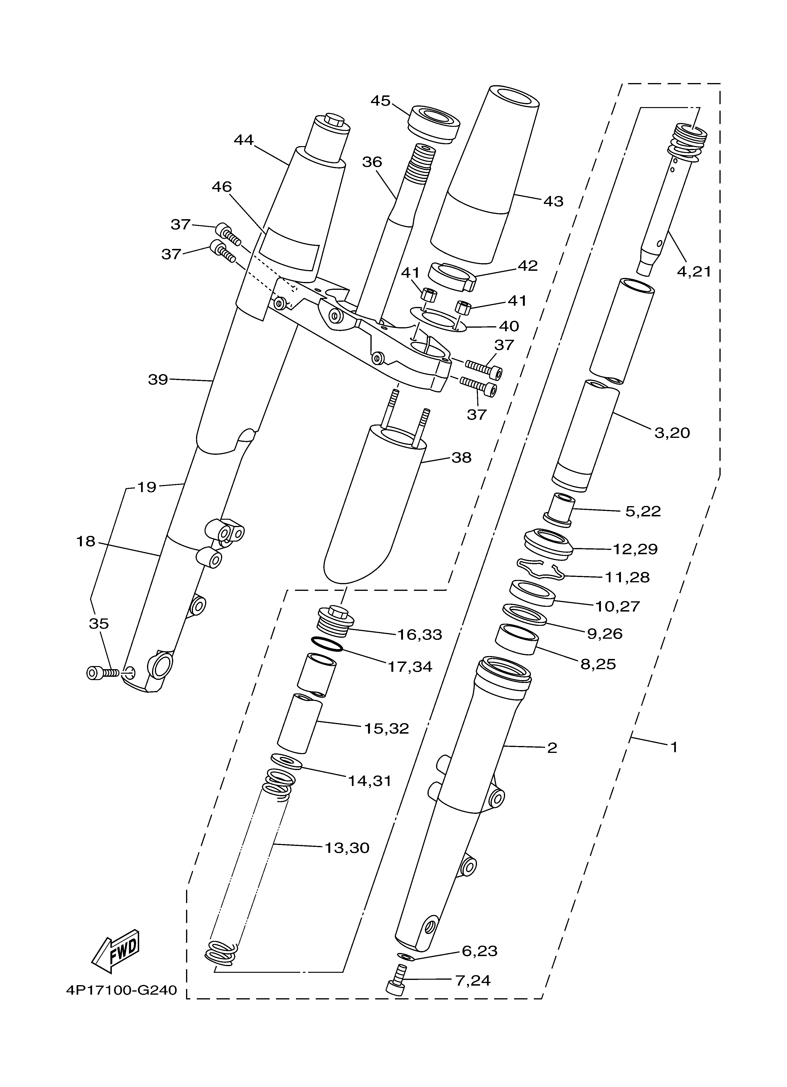 FRONT FORK 爆炸图