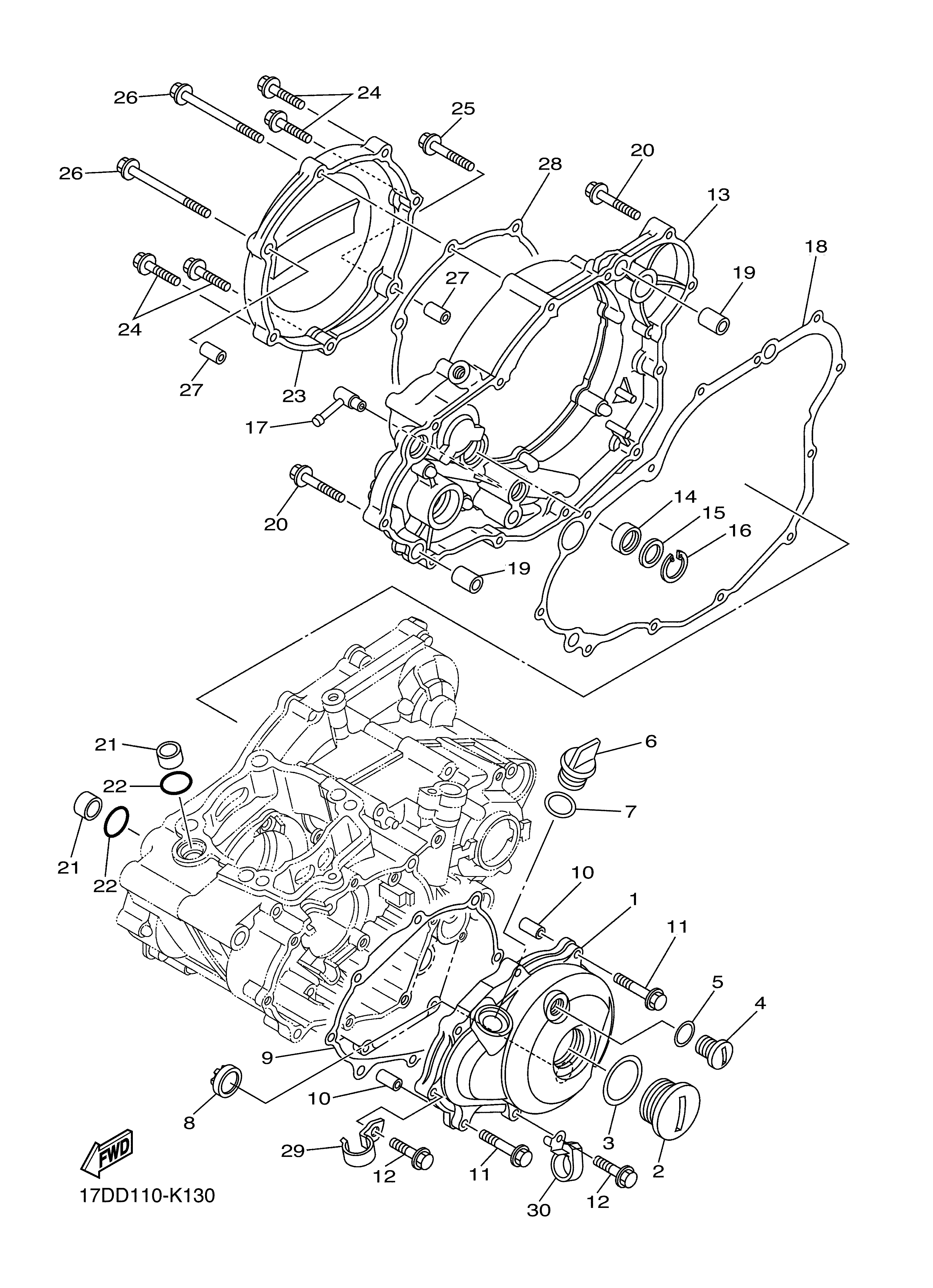 CRANKCASE COVER 1 Vistas explodidas
