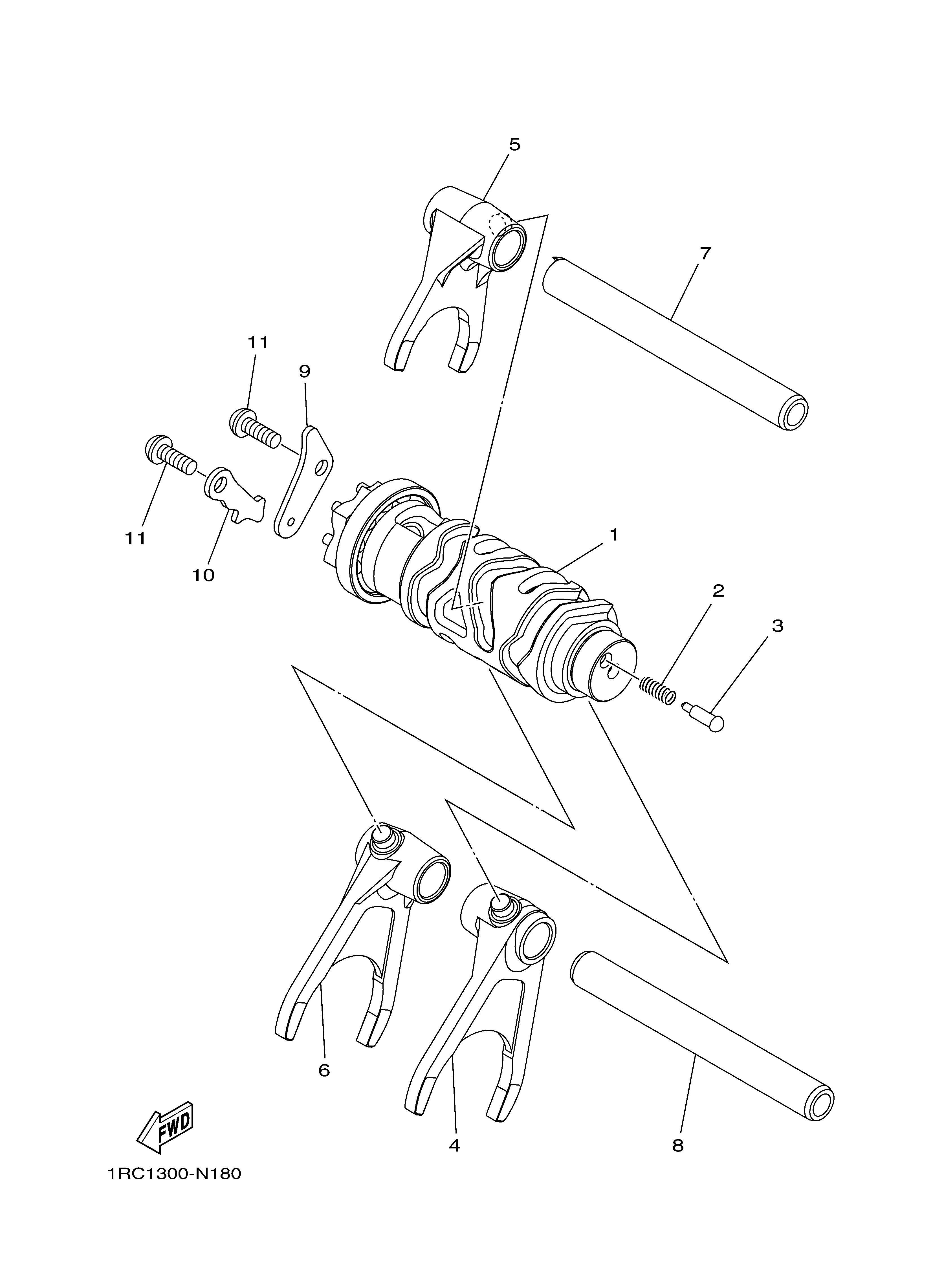 SHIFT CAM FORK Despieces