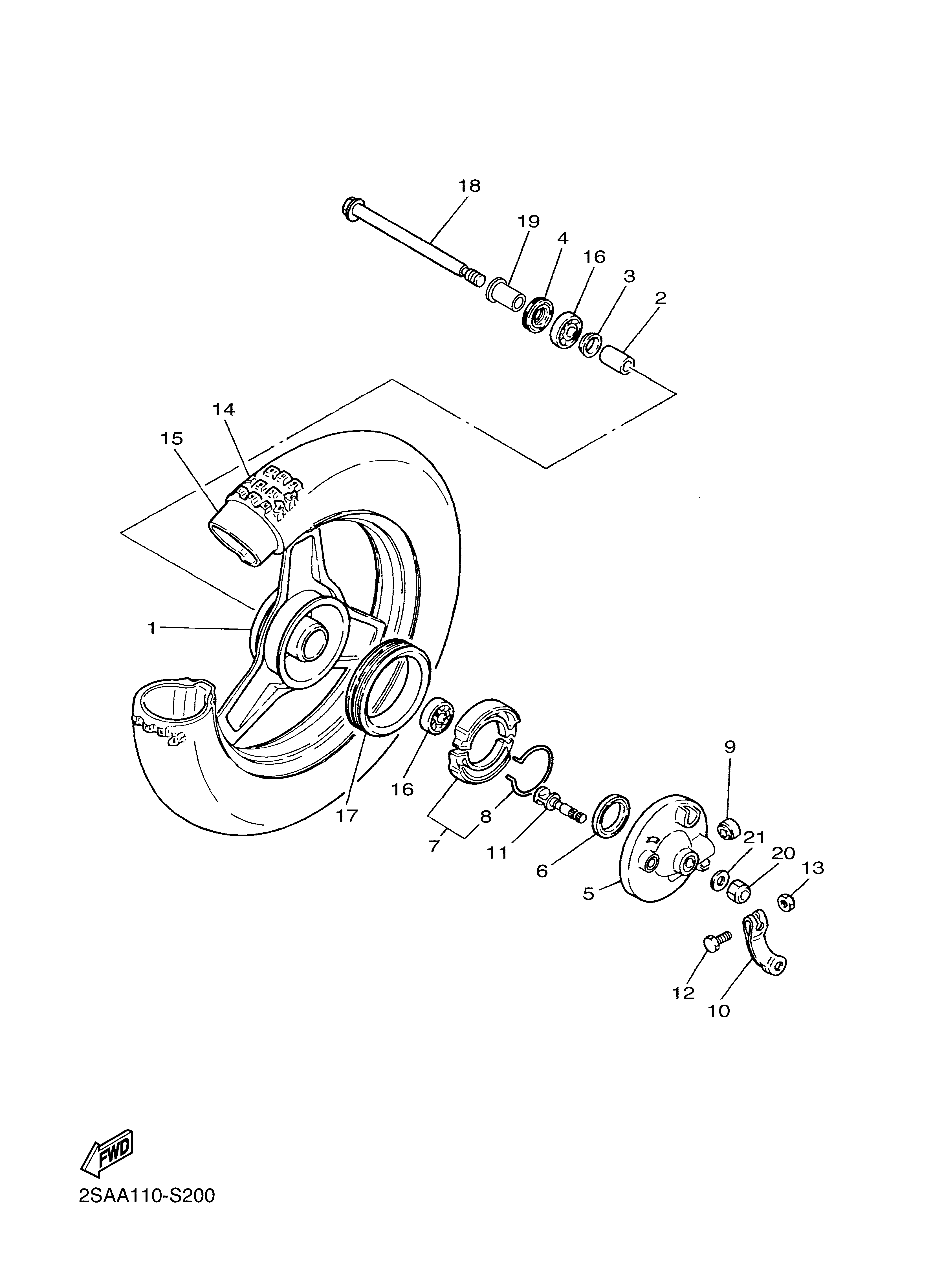 FRONT WHEEL Diagram terurai