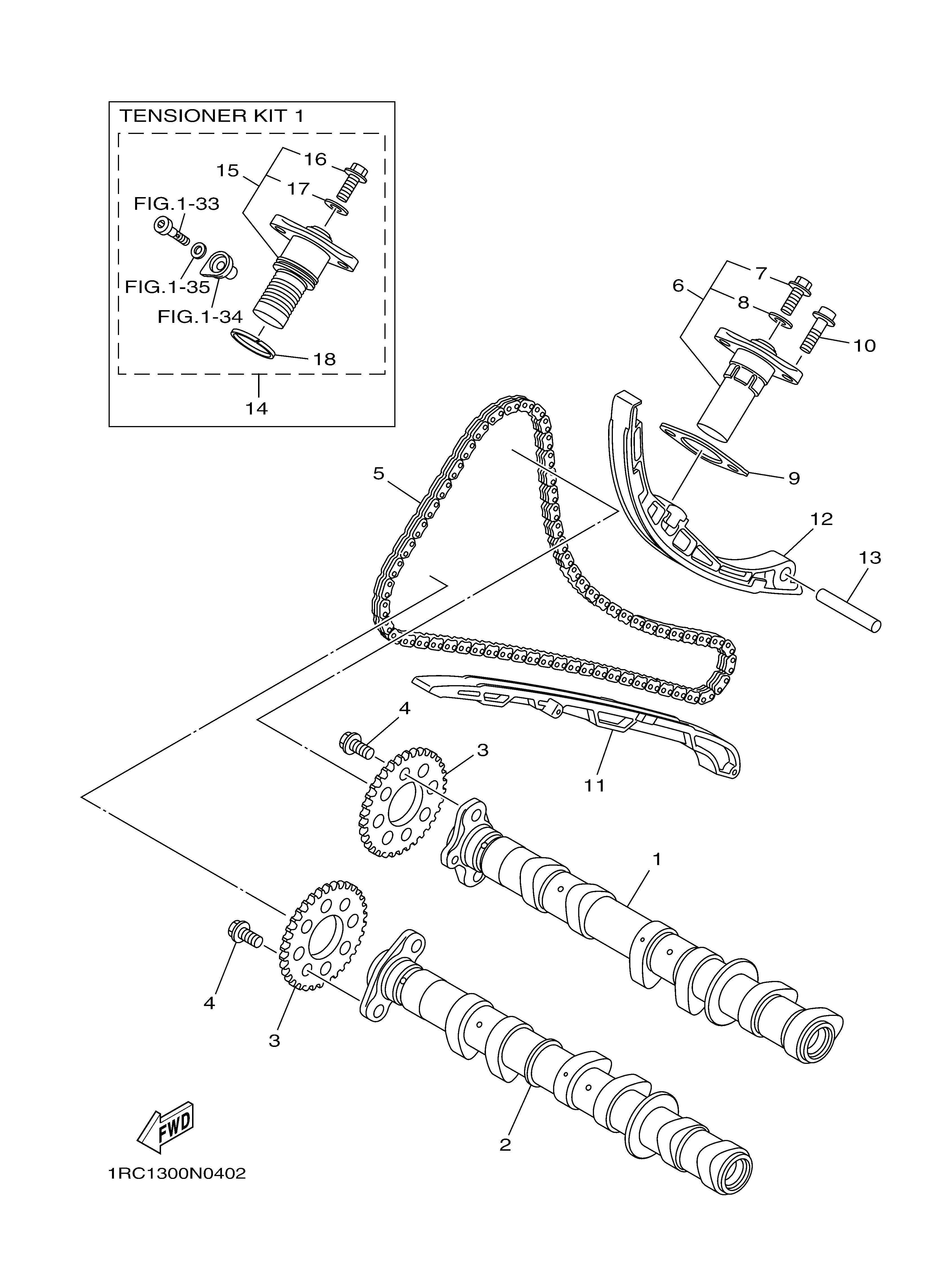 CAMSHAFT CHAIN Diagram terurai