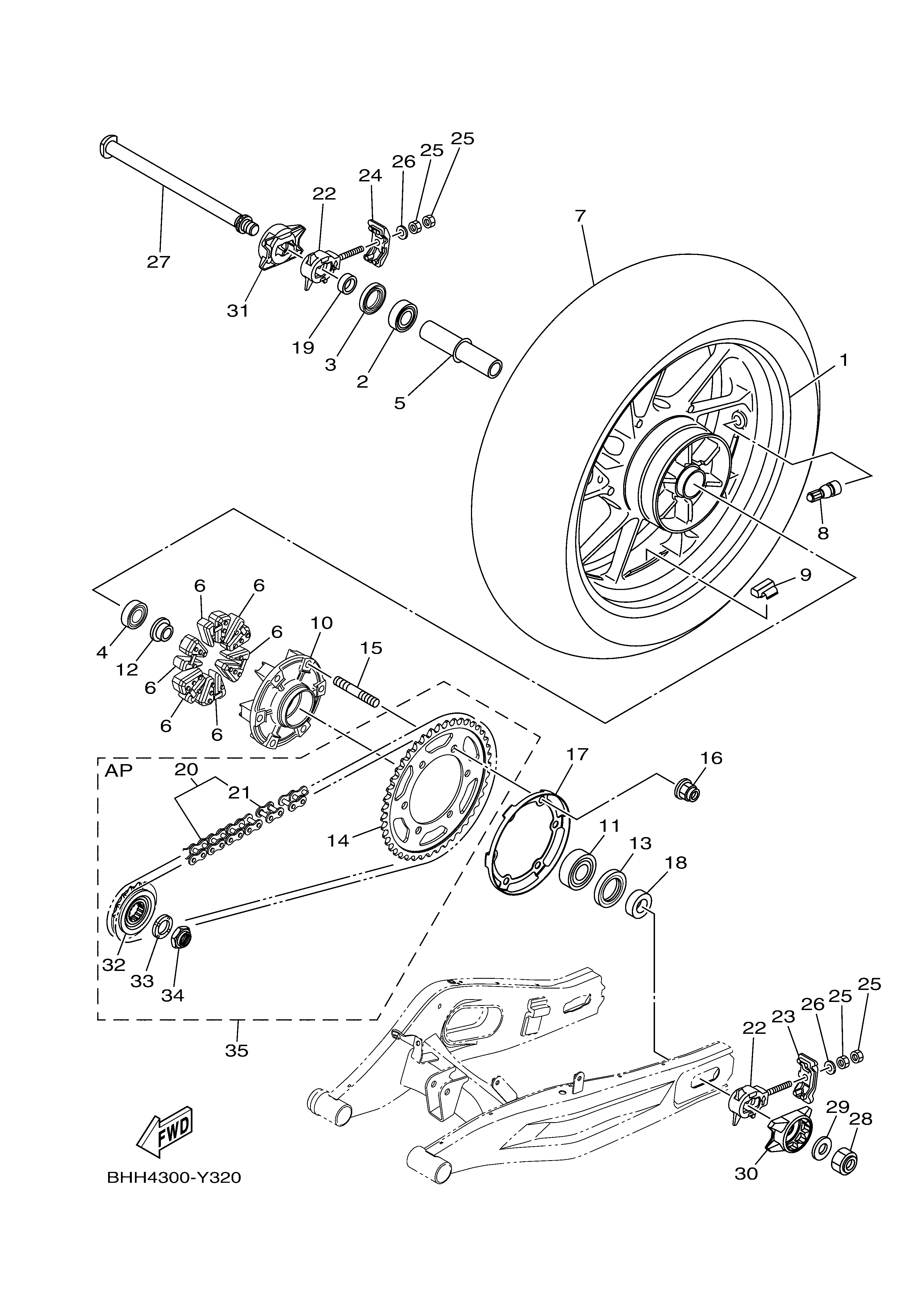 REAR WHEEL Despieces