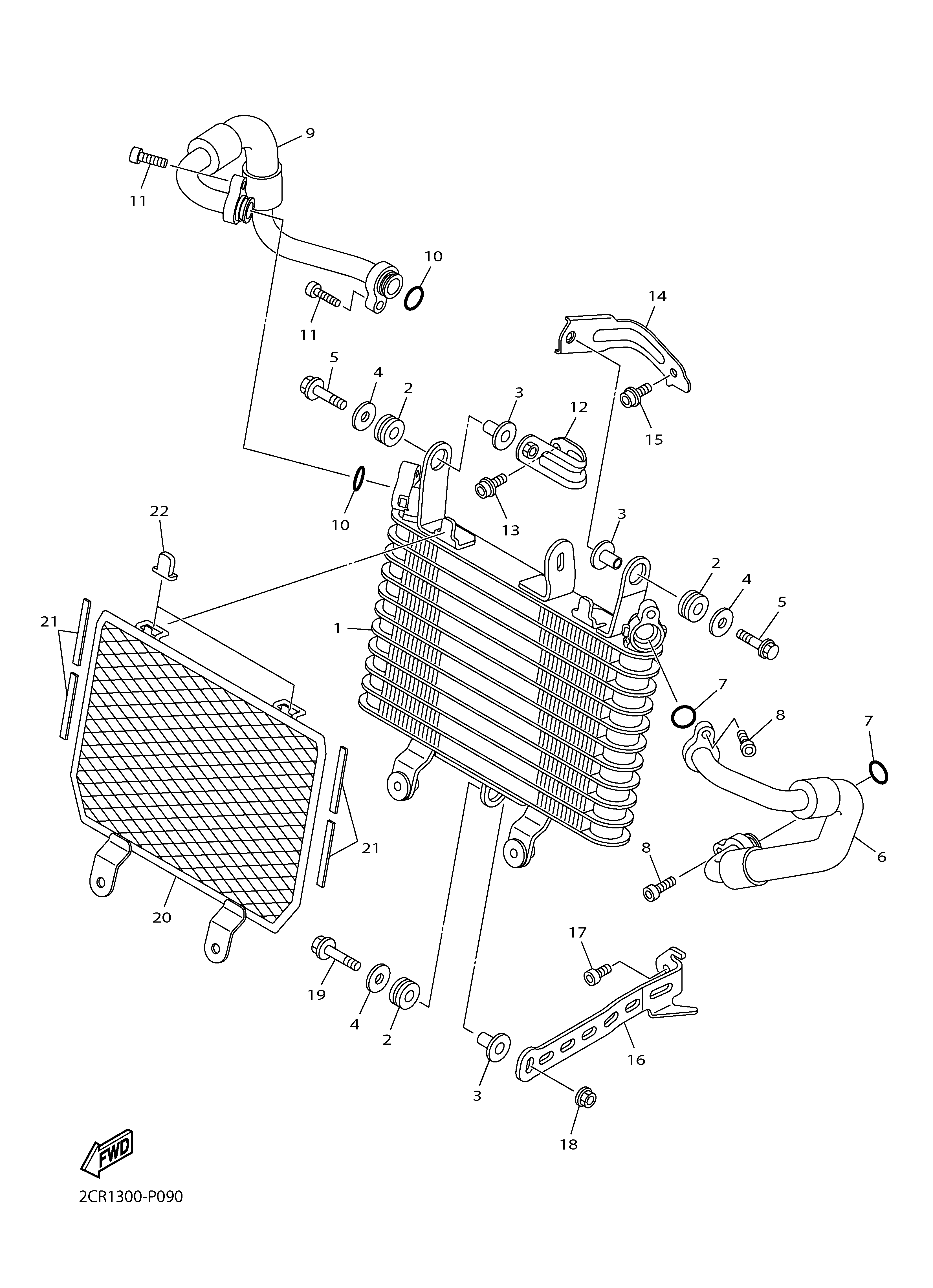OIL COOLER ภาพแยกชิ้นส่วน