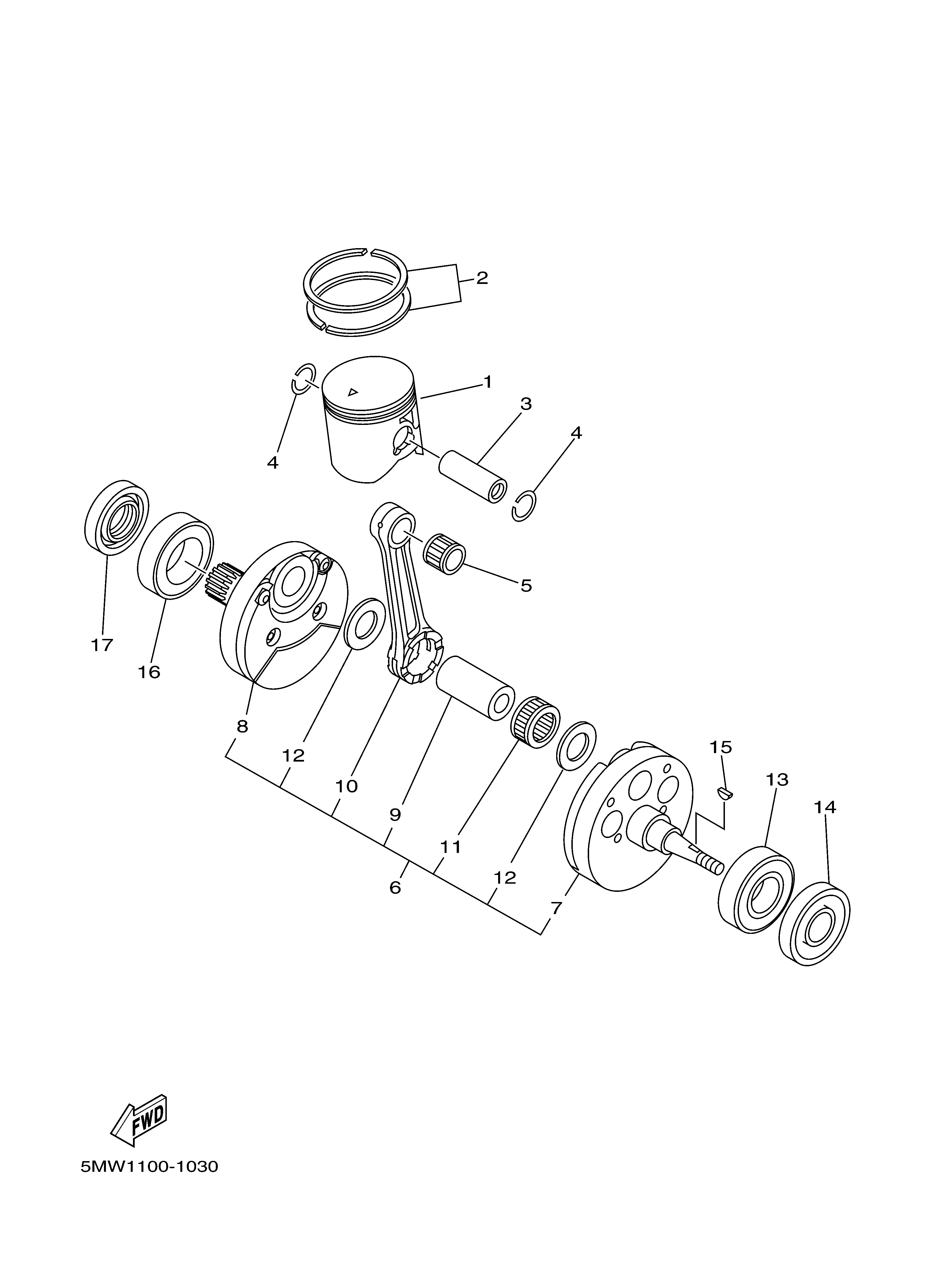 CRANKSHAFT PISTON Sơ đồ tách chi tiết